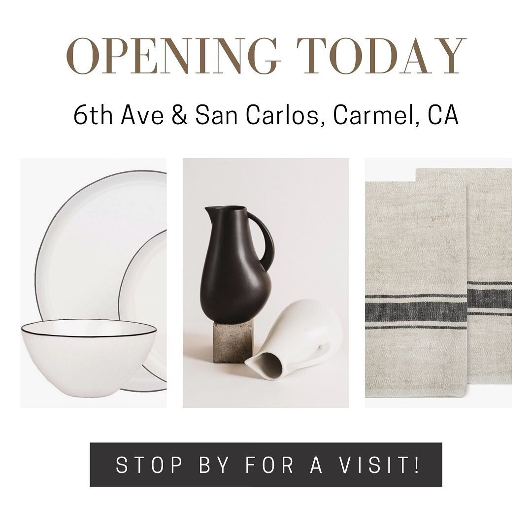 We are opening today and excited to see you, stop by for a visit, on 6th Ave at San Carlos in Carmel-by-the-Sea, 11am-5pm! #hosthouse #hosthousecarmel #shophosthouse #shoplocal #carmelbythesea