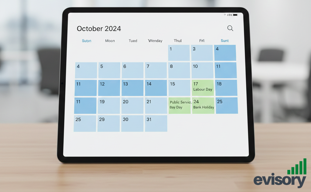 An October Calendar with reminders