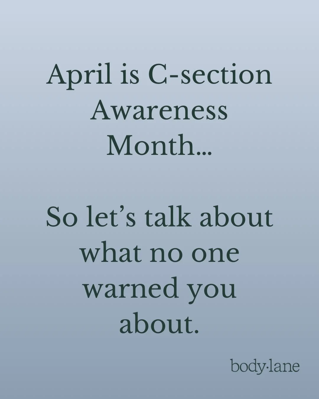 April is C-section Awareness Month.

And if you saw yourself in this&hellip; you&rsquo;re not imagining it.

These symptoms are common not normal experiences in bodies that went through surgery and were never properly supported to reconnect afterward