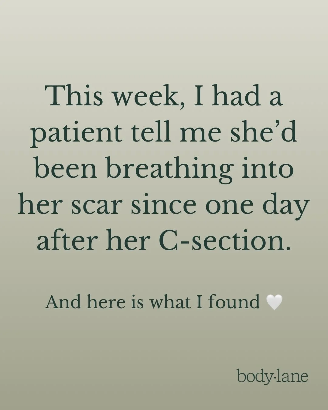 The message 🤍 

Breathe from day 1: 

🤍 to your scar
🤍 around your scar 
🤍 below your scar 

After your C-section birth. 

#csectionrecovery #csectionawarenessmonth #bellybirth #scarrecovery #scarmassage