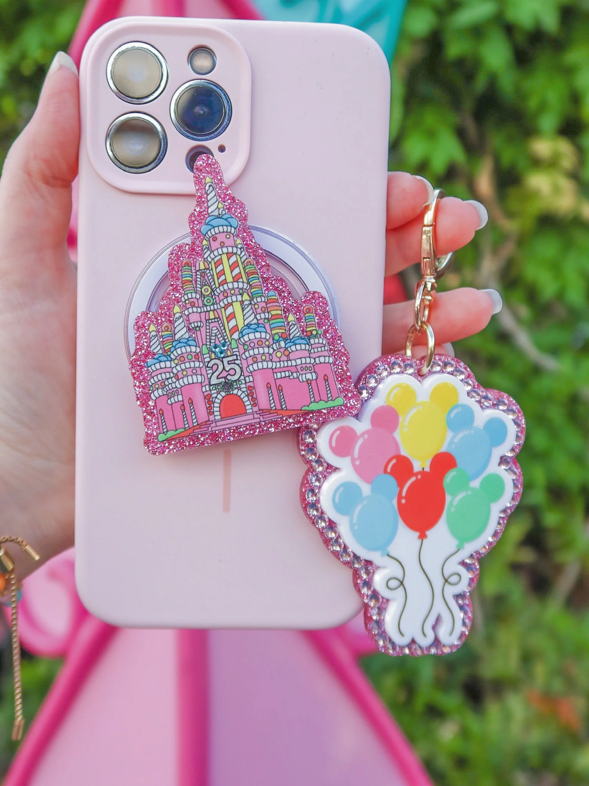 Can you spot the hidden 🐭 ✨

Phonegrips are making a comeback to our website as it&rsquo;s a high requested item! 

Our cake castle celebration collection will be available tomorrow at noon pst! See you there! 

#disneycakecastle #wdwcakecastle #cak