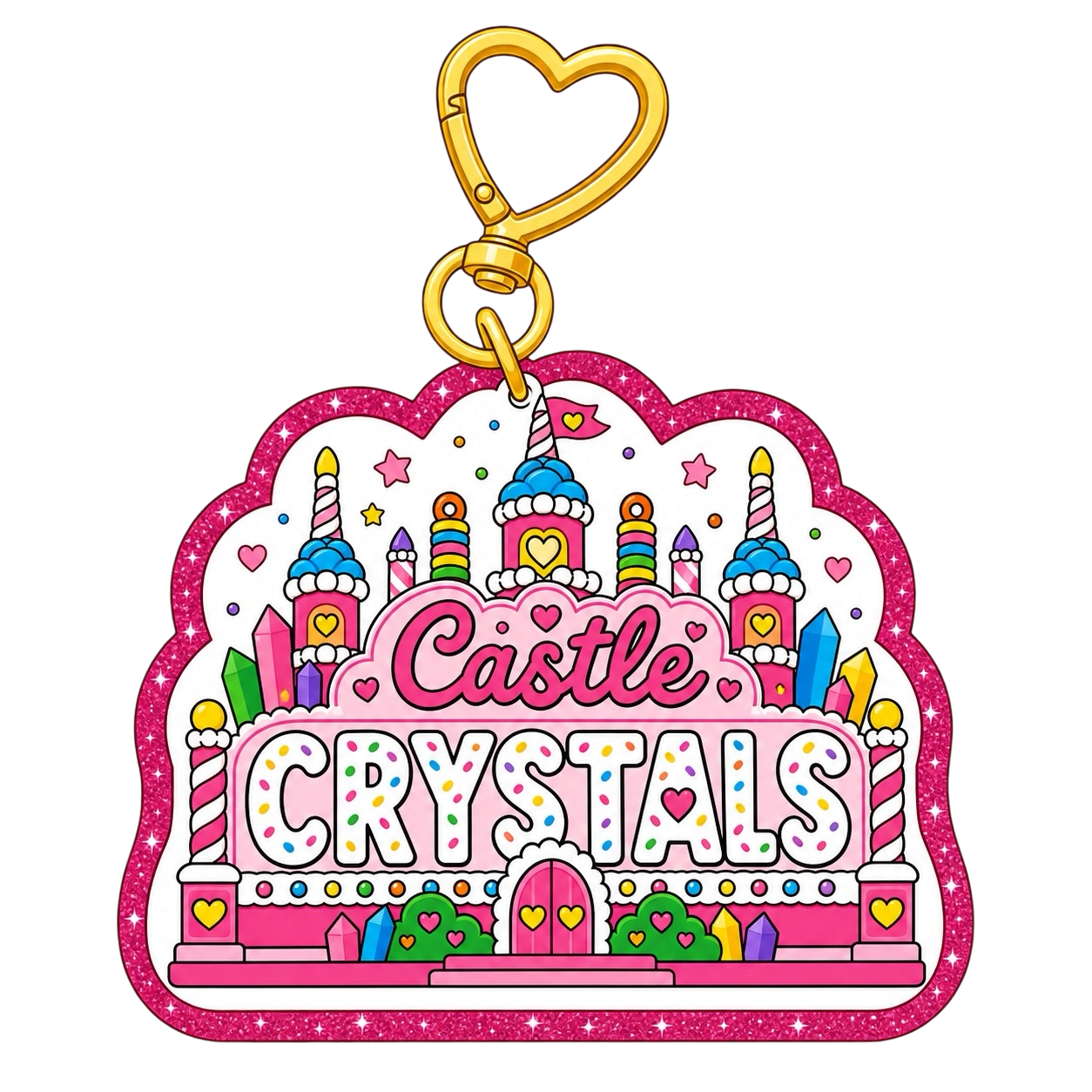 Castle Crystals Cake bag charm