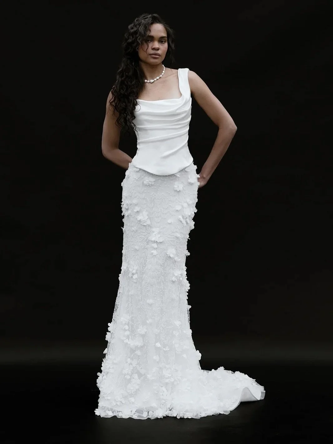 The Agatha Corset paired with the Amelia skirt. Pieces that can still be cherished long after the wedding day.
