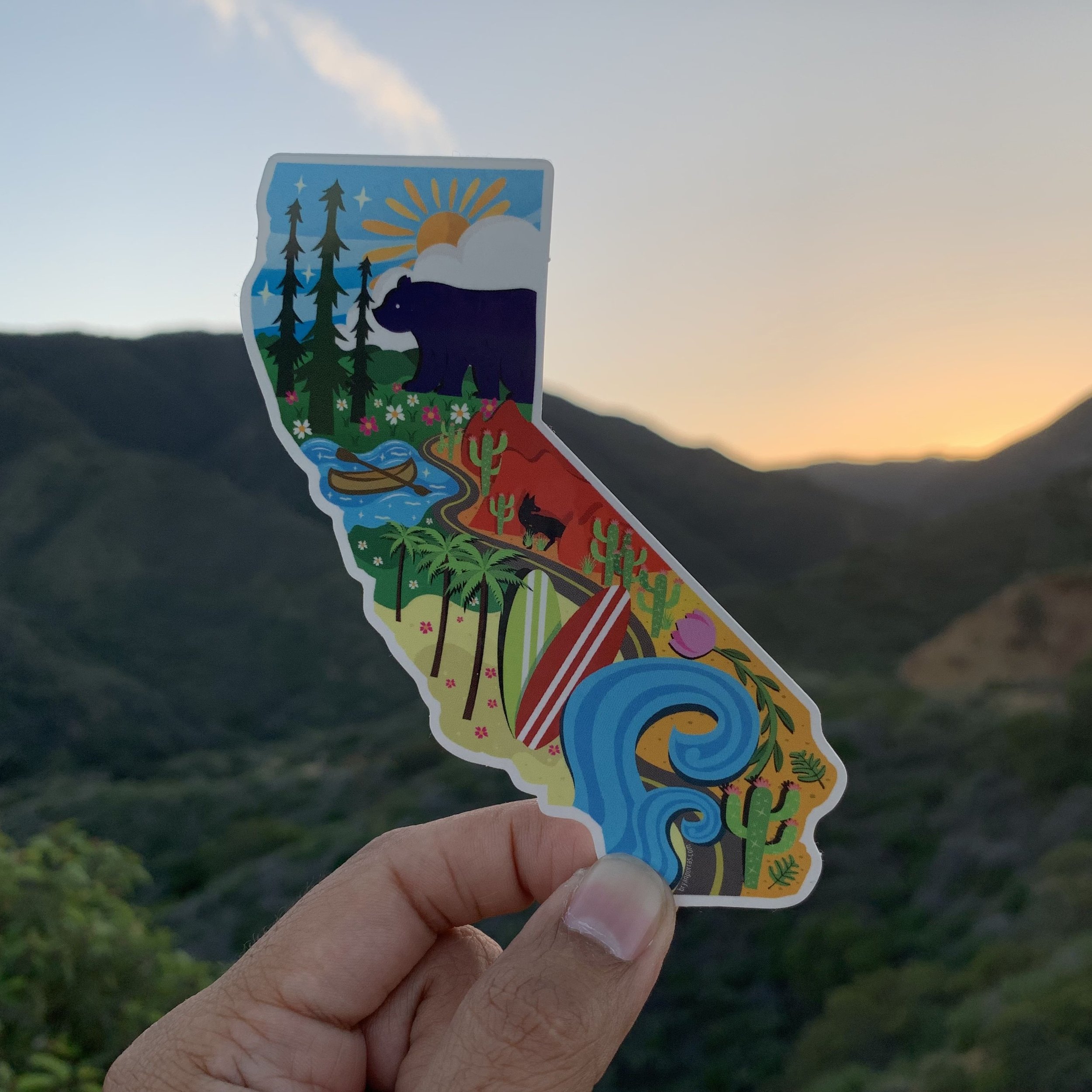 California State Sticker (4"H x 3.5"W)