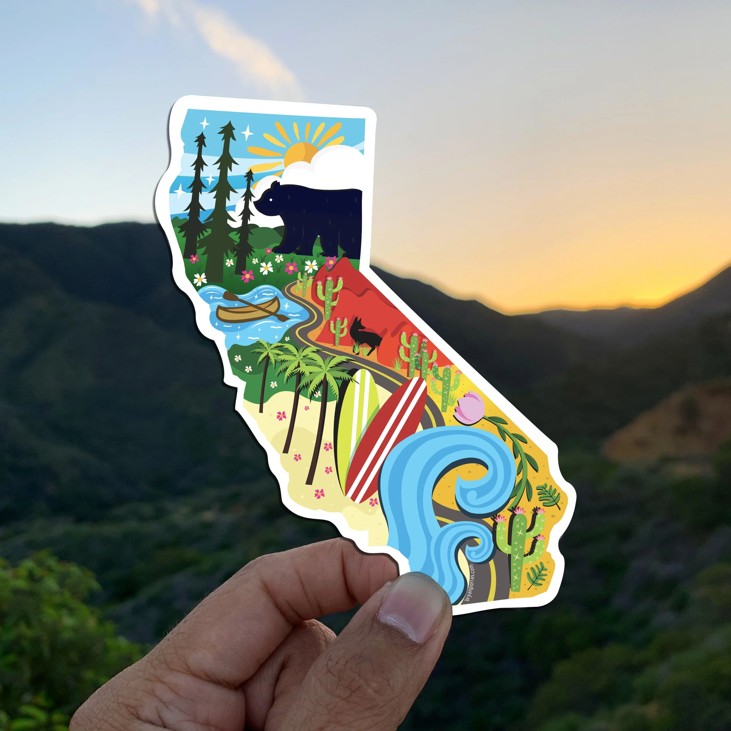 California State Sticker (4"H x 3.5"W)