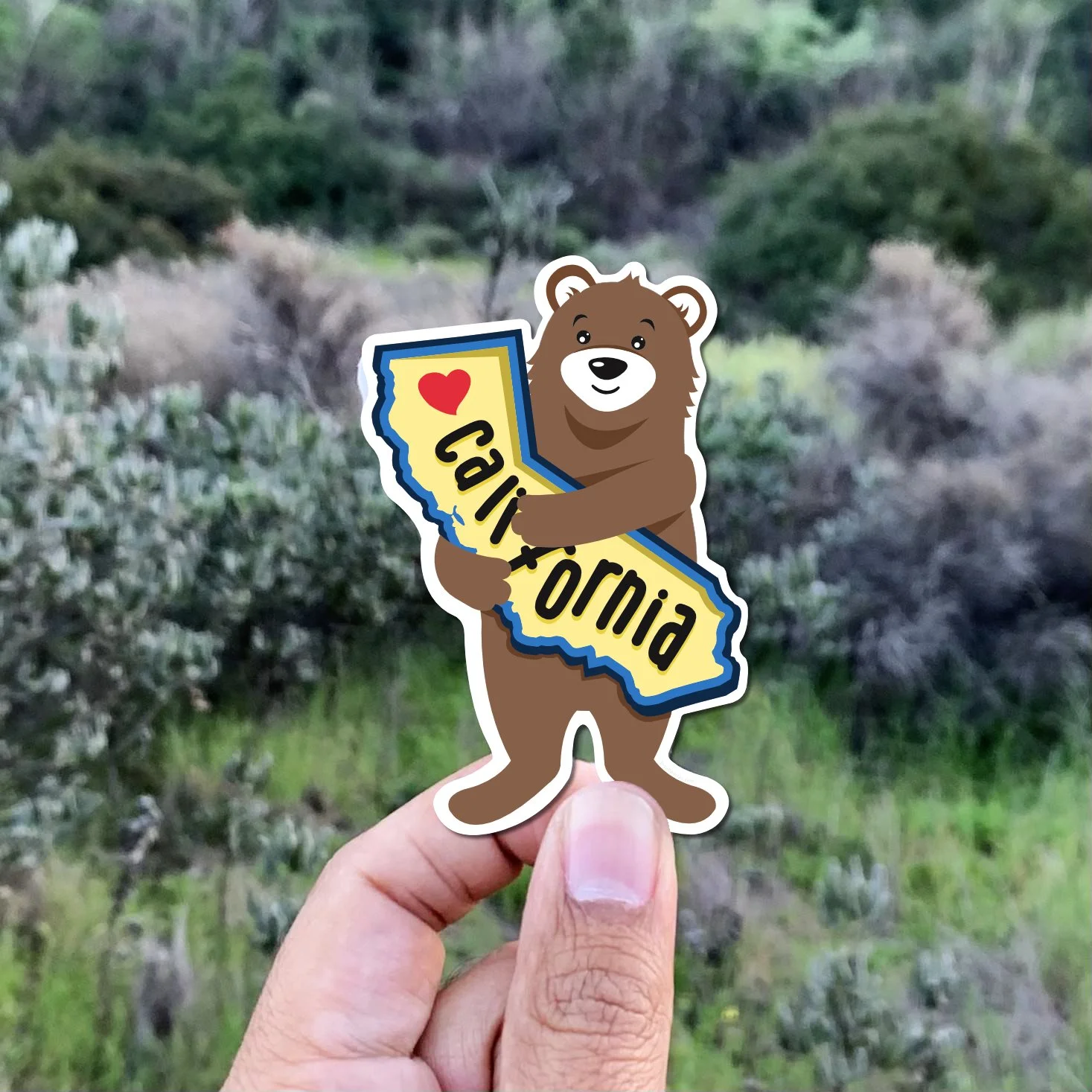 I Love California Bear Sticker (2"W x 3"H)