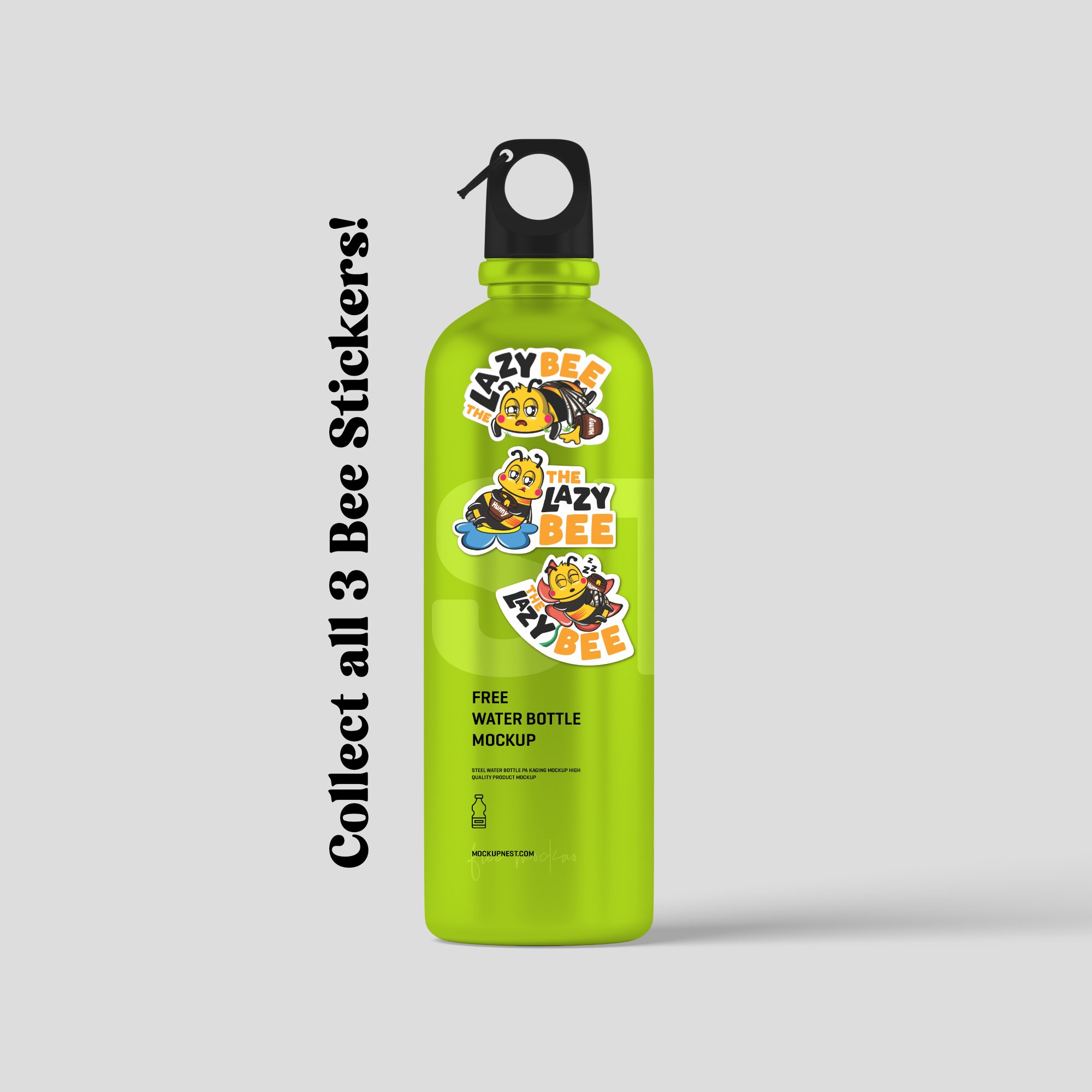 Resting Lazy Bee Sticker on Aluminum Bottle.jpg