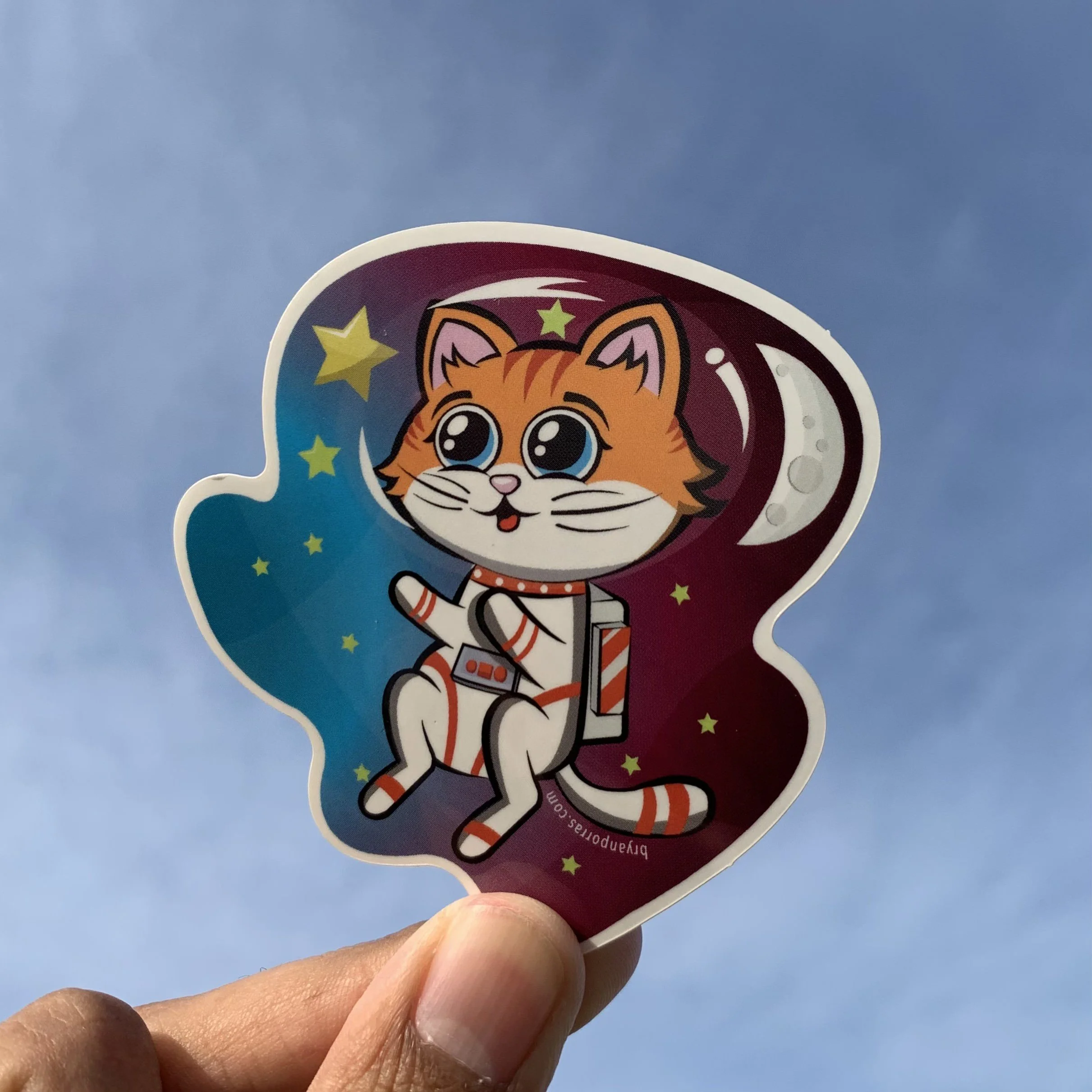 Space Cat Sticker (2.8"W x 3"H)