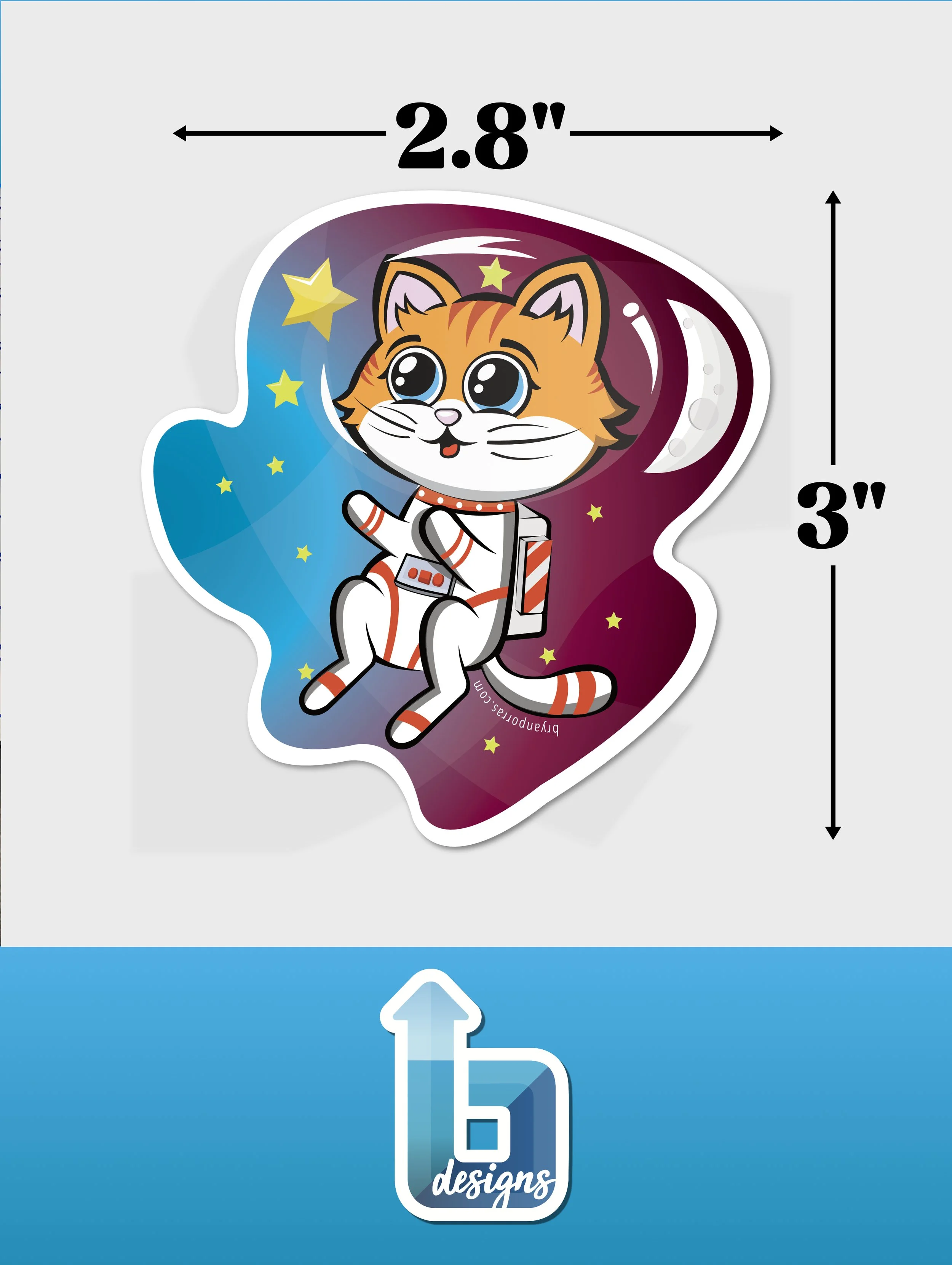 Sticker Measurements for Cute Cat Astronaut in Space.jpg