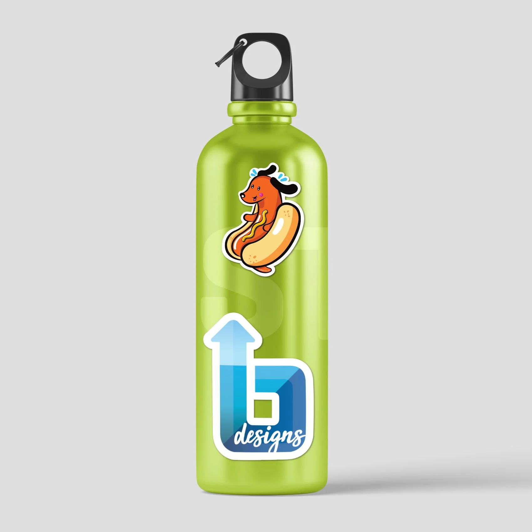 Dachshund Wiener Dog Hot Dog Sticker on Aluminum Bottle.jpg