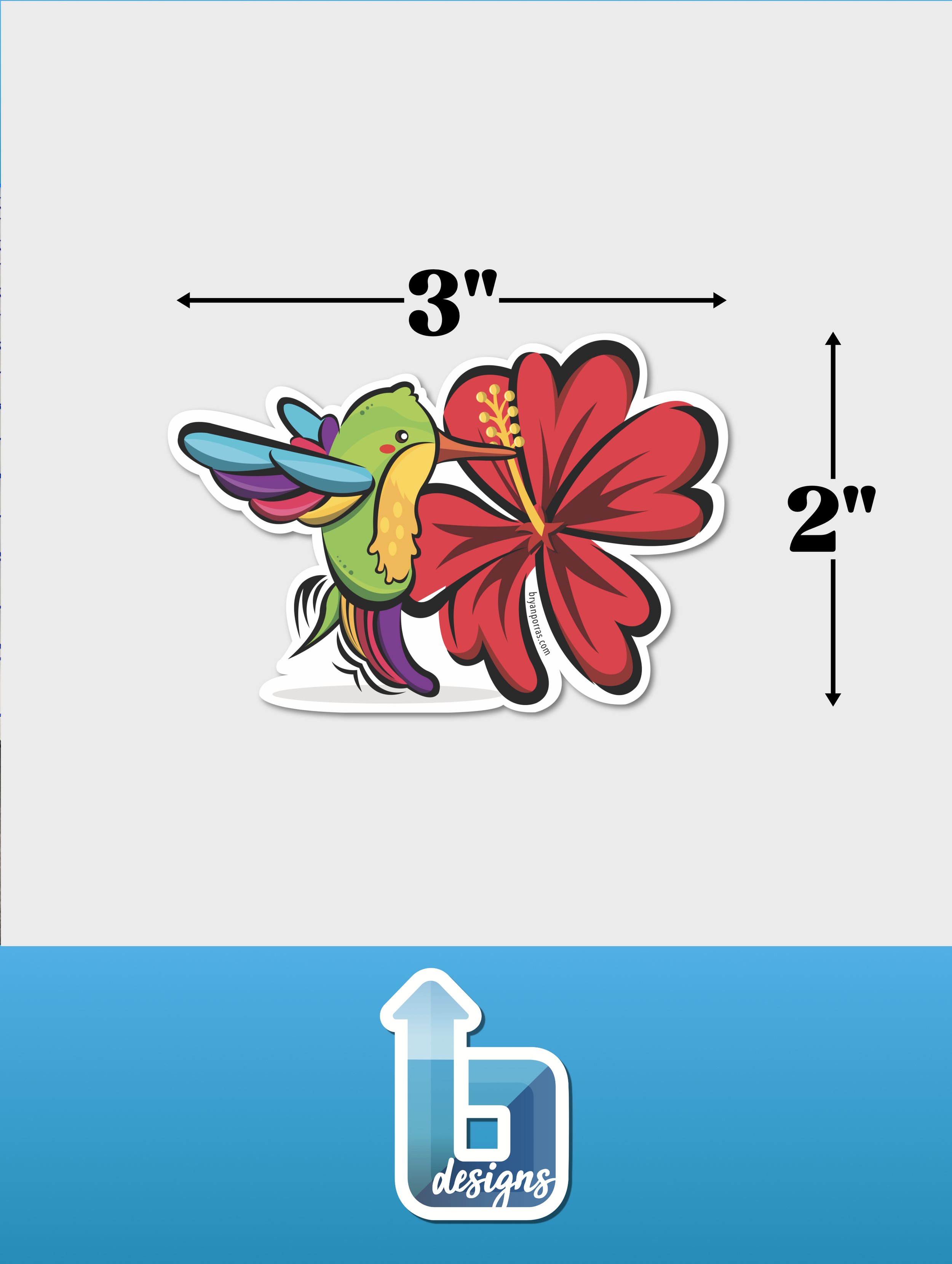 Sticker Measurements of Hummingbird Drinking Nectar of Flower.jpg