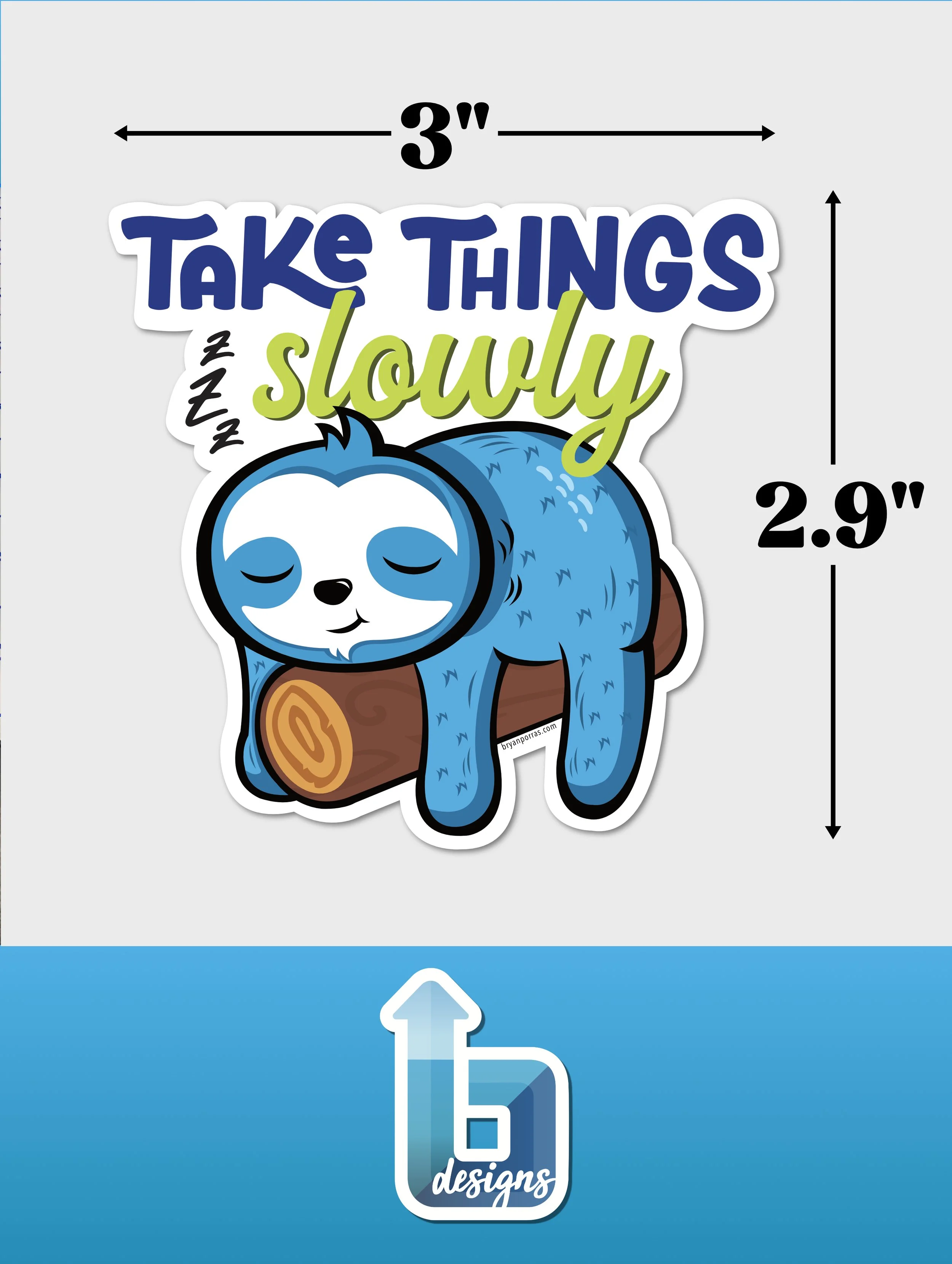 Sticker Measurements of Adorable Blue Sloth Sleeping on Tree.jpg
