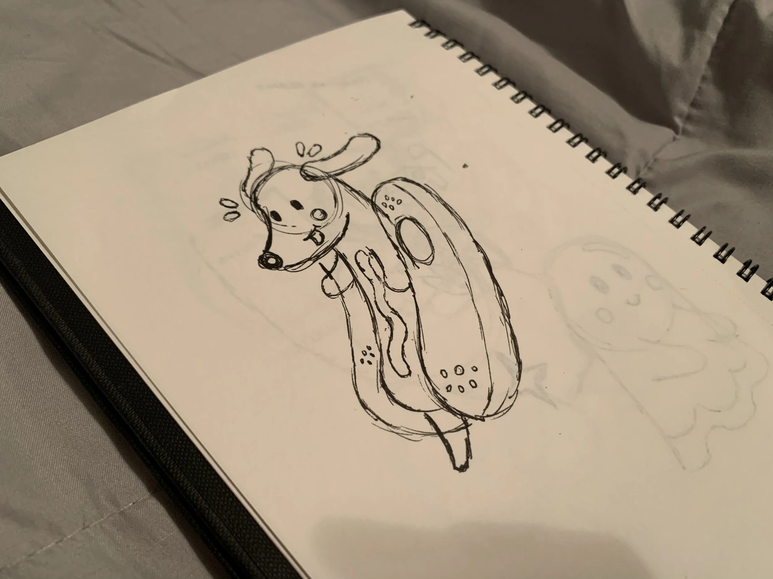 Sketch of Dachshund Wiener Dog in costume