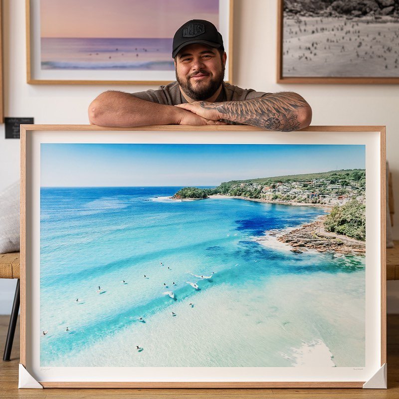 Lucas of @lucasart.__ snuck into the gallery to pick up a crowd favourite, this time with our premium non-reflective ArtGlass option. Catch him at @manlymarkets2095 this weekend.