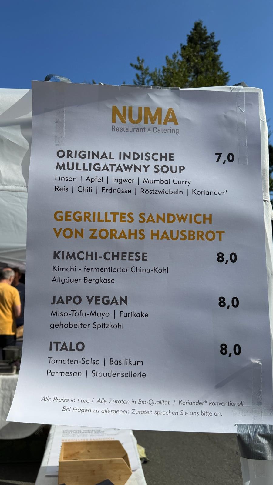 Zorahs Bio Sauerteig Brot beim Numa Restaurant