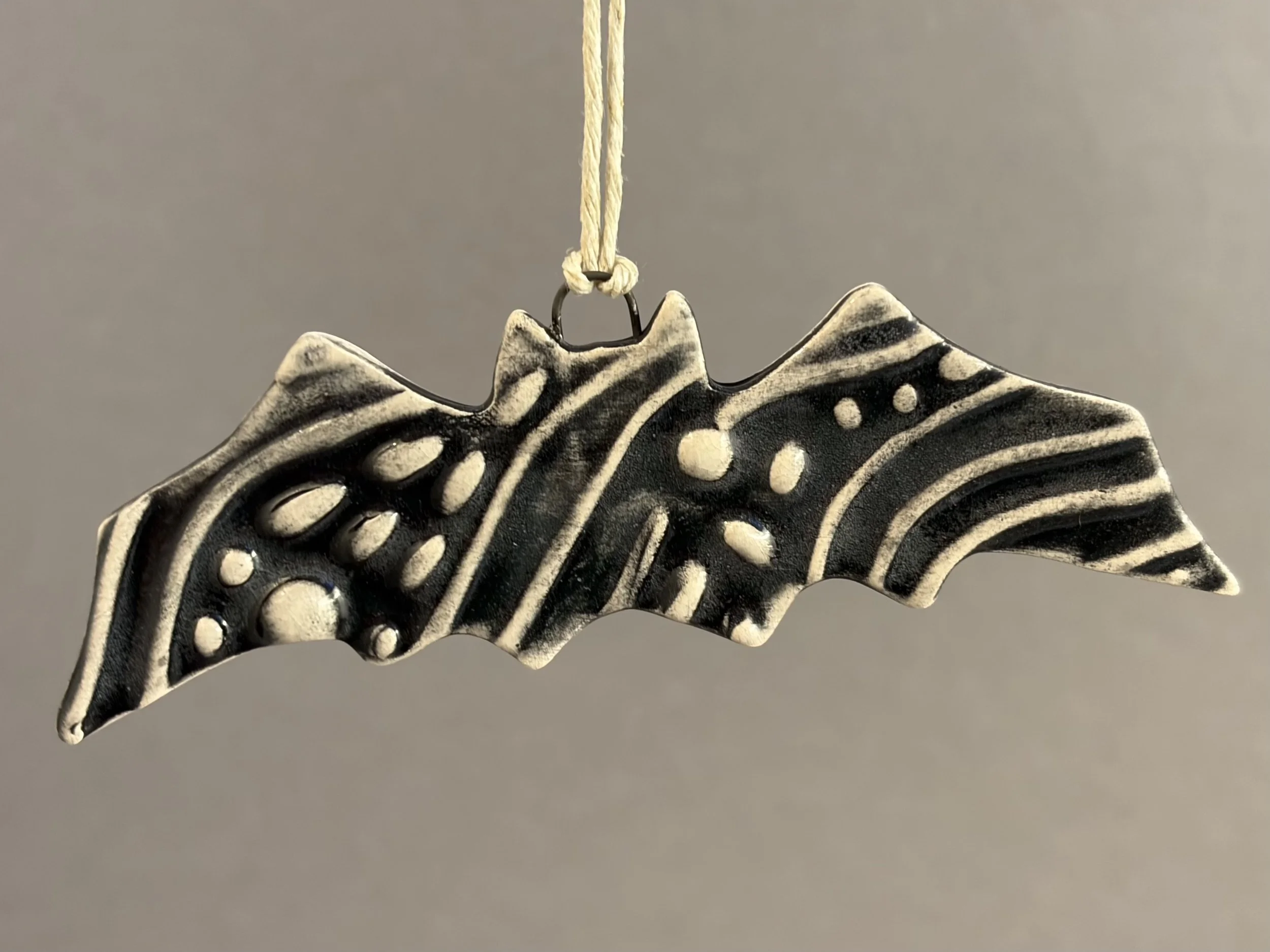 Small Ceramic Bat Ornaments