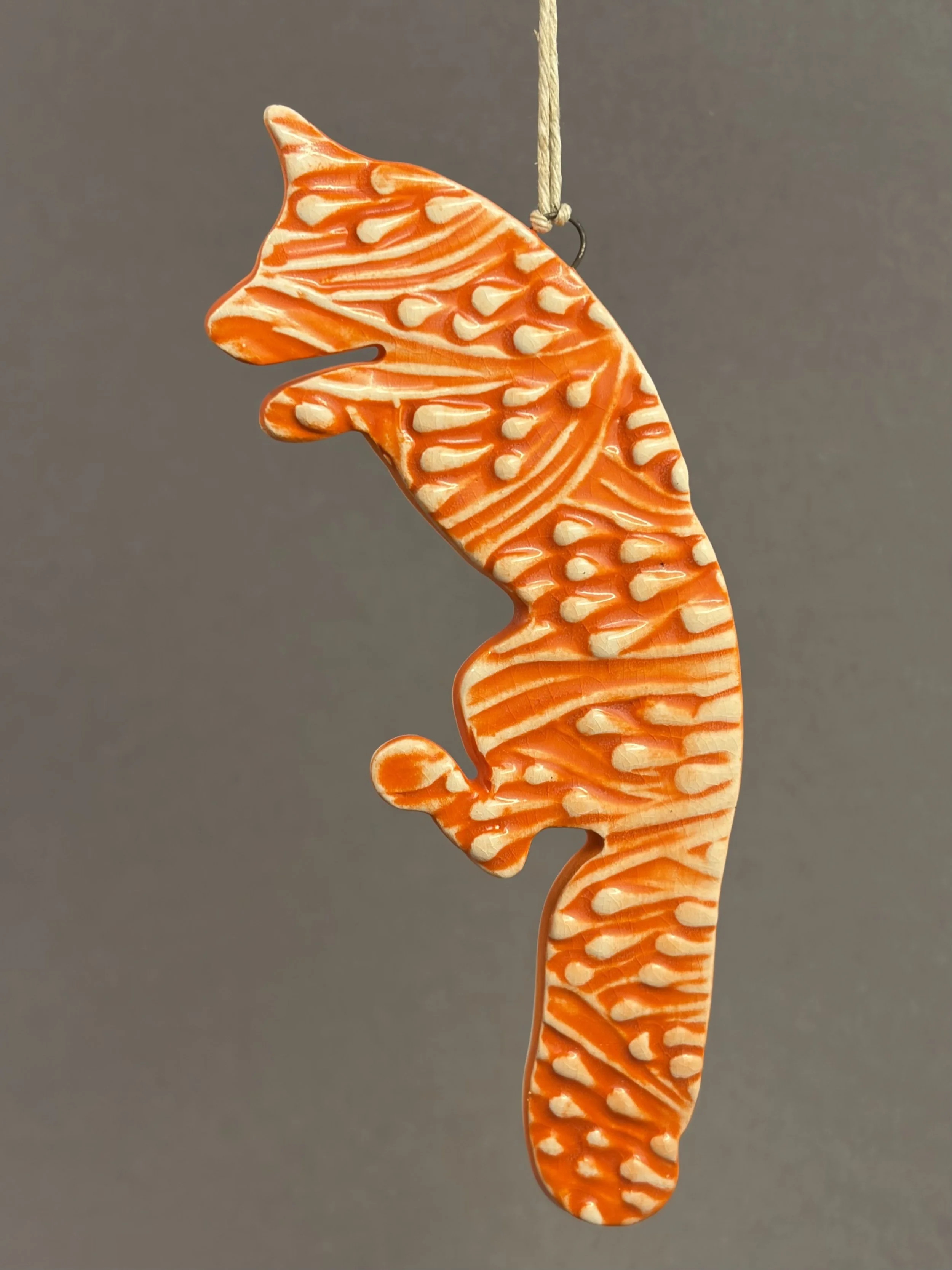 Jumping Fox Ceramic Ornaments