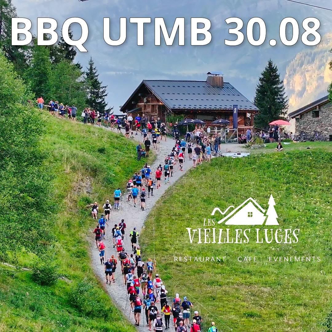 🏃&zwj;♀️UTMB BBQ 30.8.2024  @vieillesluges 🏃&zwj;♀️

L&rsquo;UTMB arrive &agrave; grand pas et sur leur mont&eacute;e les athl&egrave;tes vont passer devant notre chalet 🏔️

Nous serons donc ouverts vendredi 30.8 au soir &agrave; partir de 17h30, 