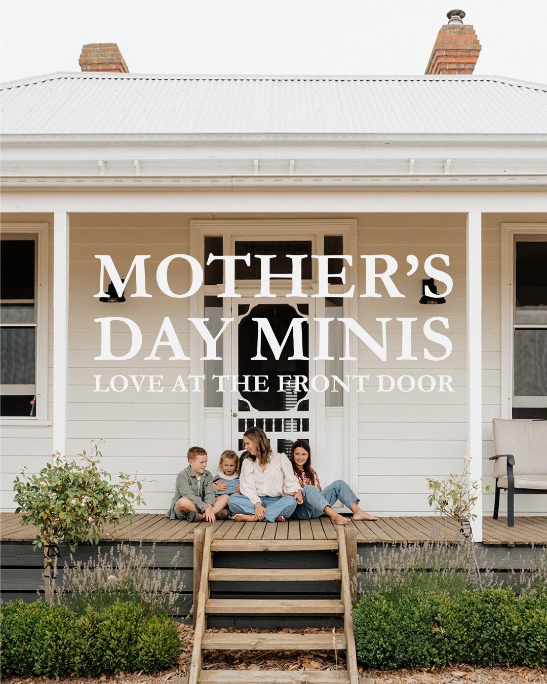 Love at the Front Door Mother&rsquo;s Day Minis are a simple, beautiful way to celebrate motherhood - right where you first carried your babies through the door.

Photographed at the front door of your home, these sessions capture the love and connec