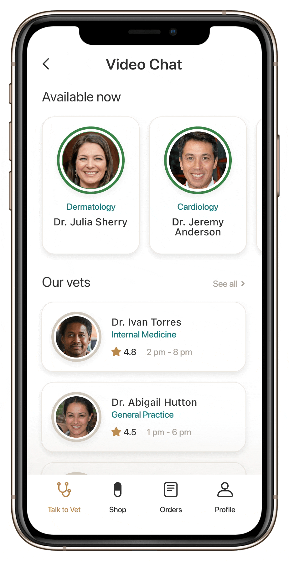 Mobile screen for scheduling appointment