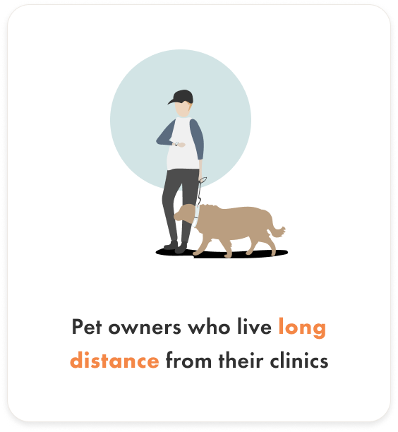 third characteristic: pet owners who live long distance from their clinics