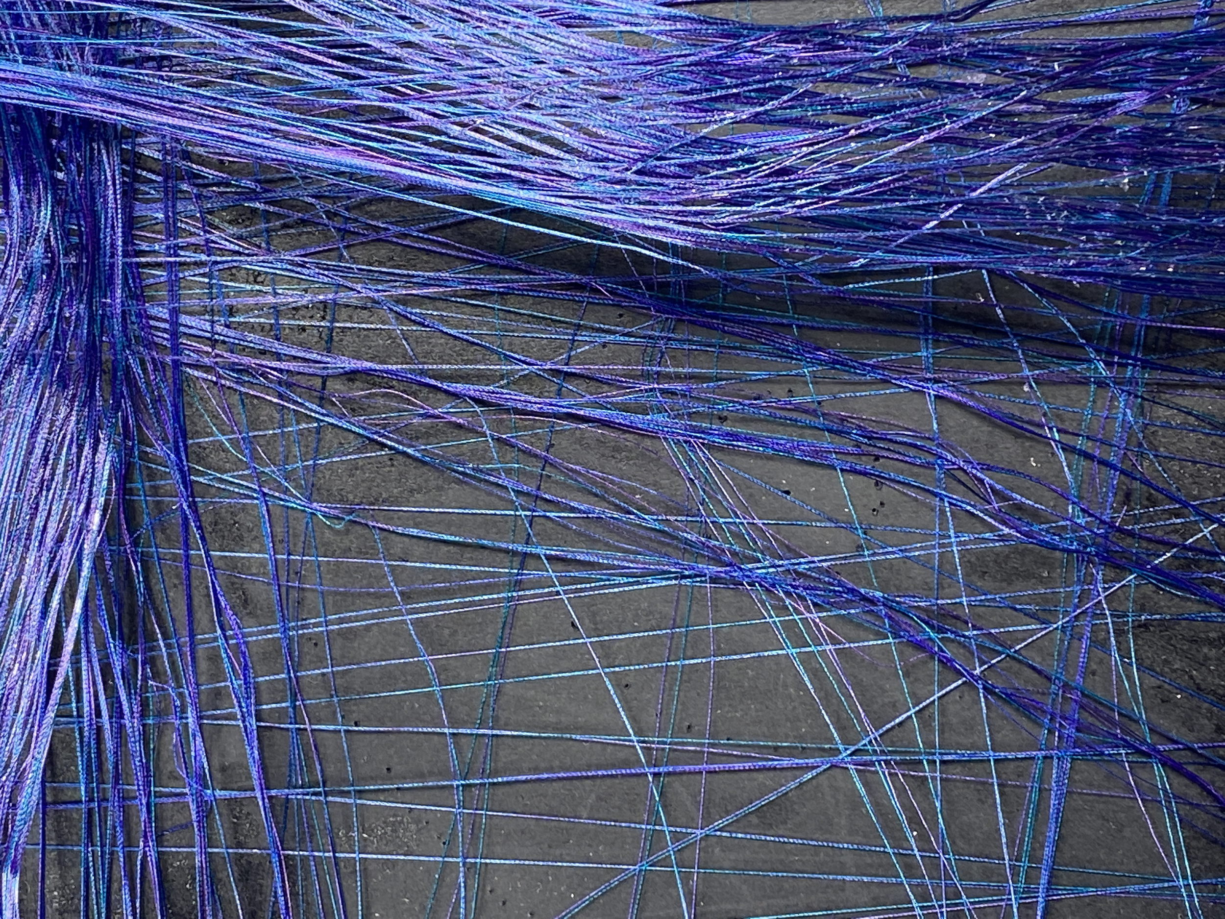 Rayon Embroidery Thread & Hairspray on Black Foam Board 16.5 x 11.8 in.
2022
