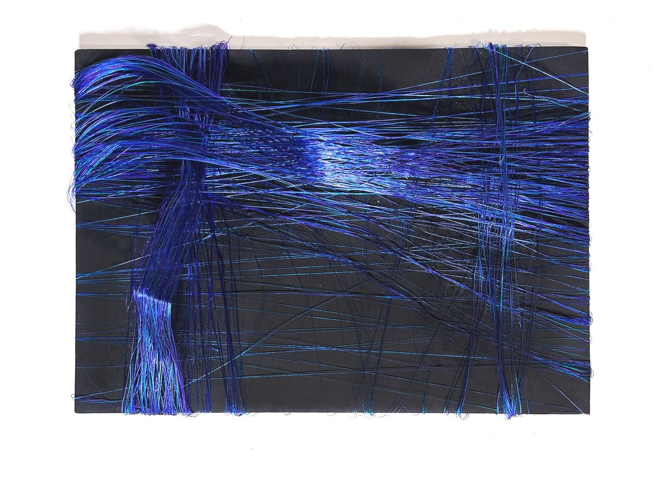Rayon Embroidery Thread & Hairspray on Black Foam Board 16.5 x 11.8 in.
2022