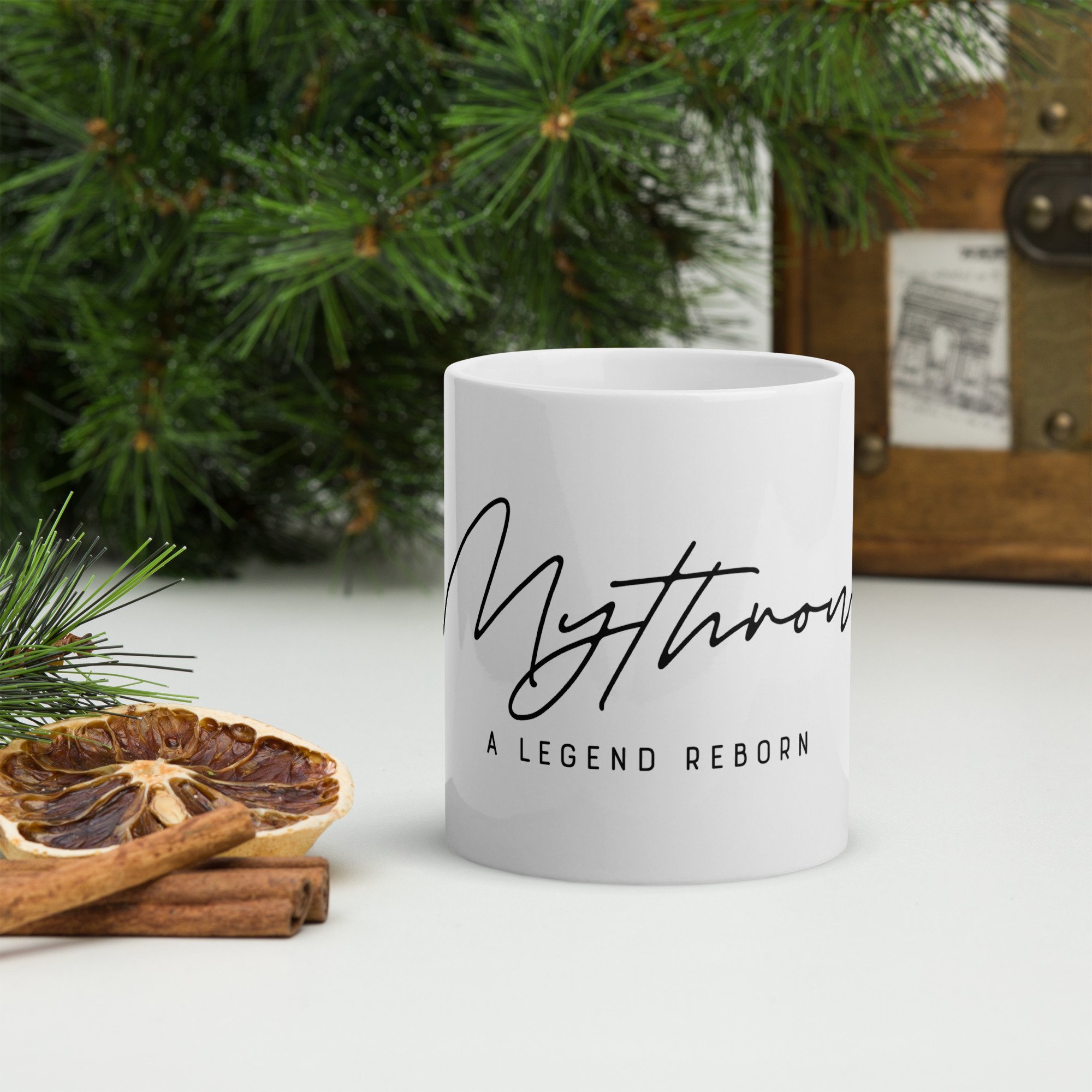 Mythron White glossy mug