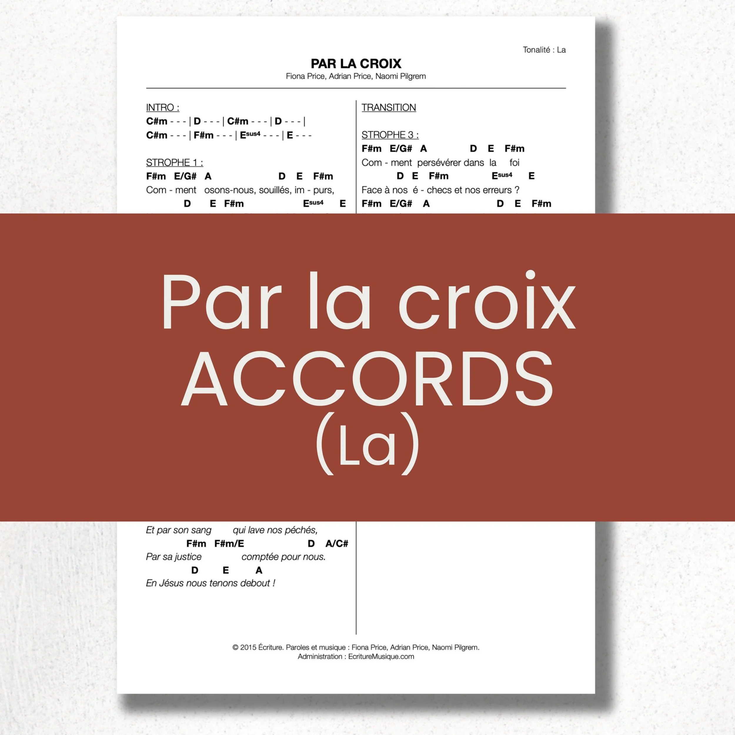 Par la croix : grille d'accords (La)