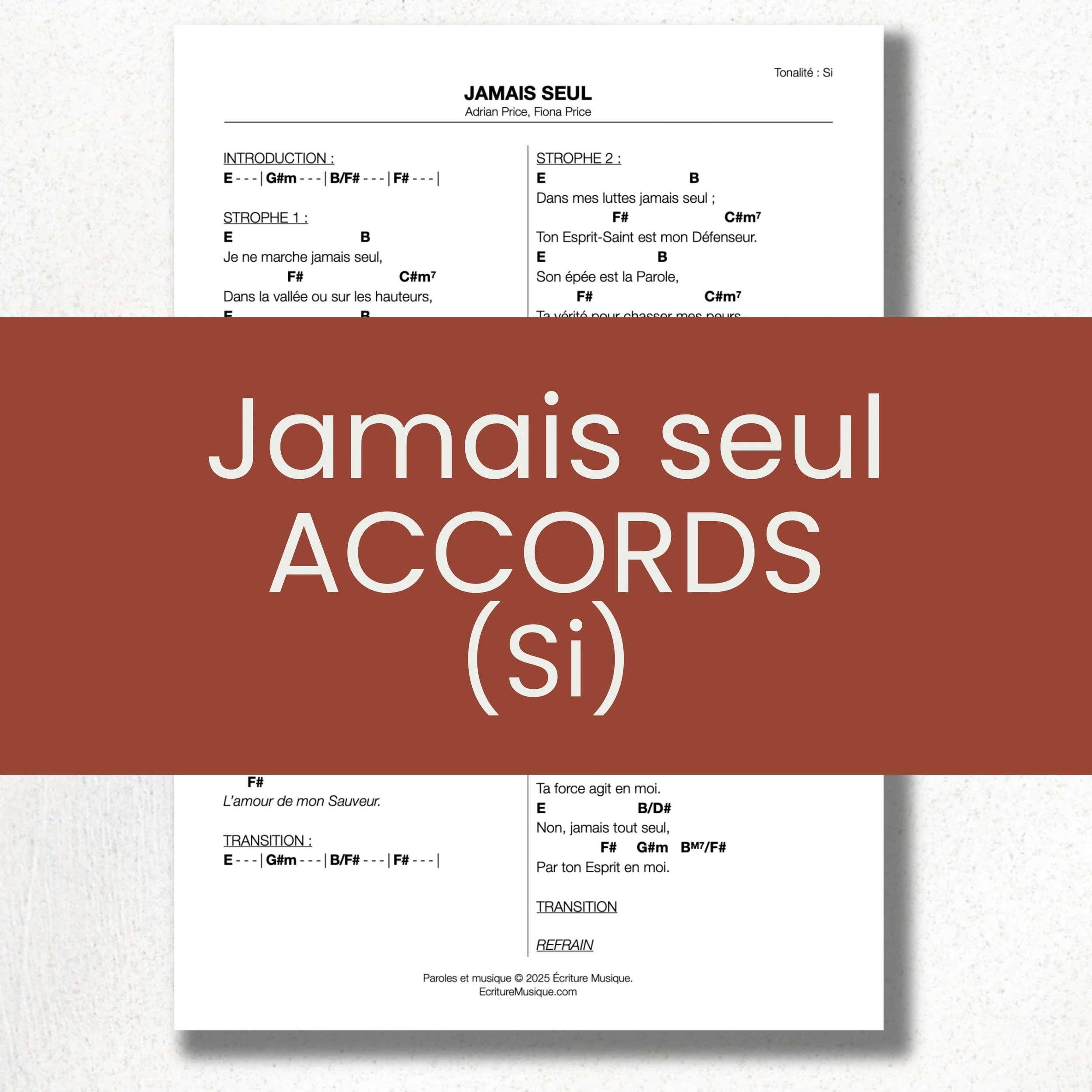 Jamais seul : grille d'accords (Si)