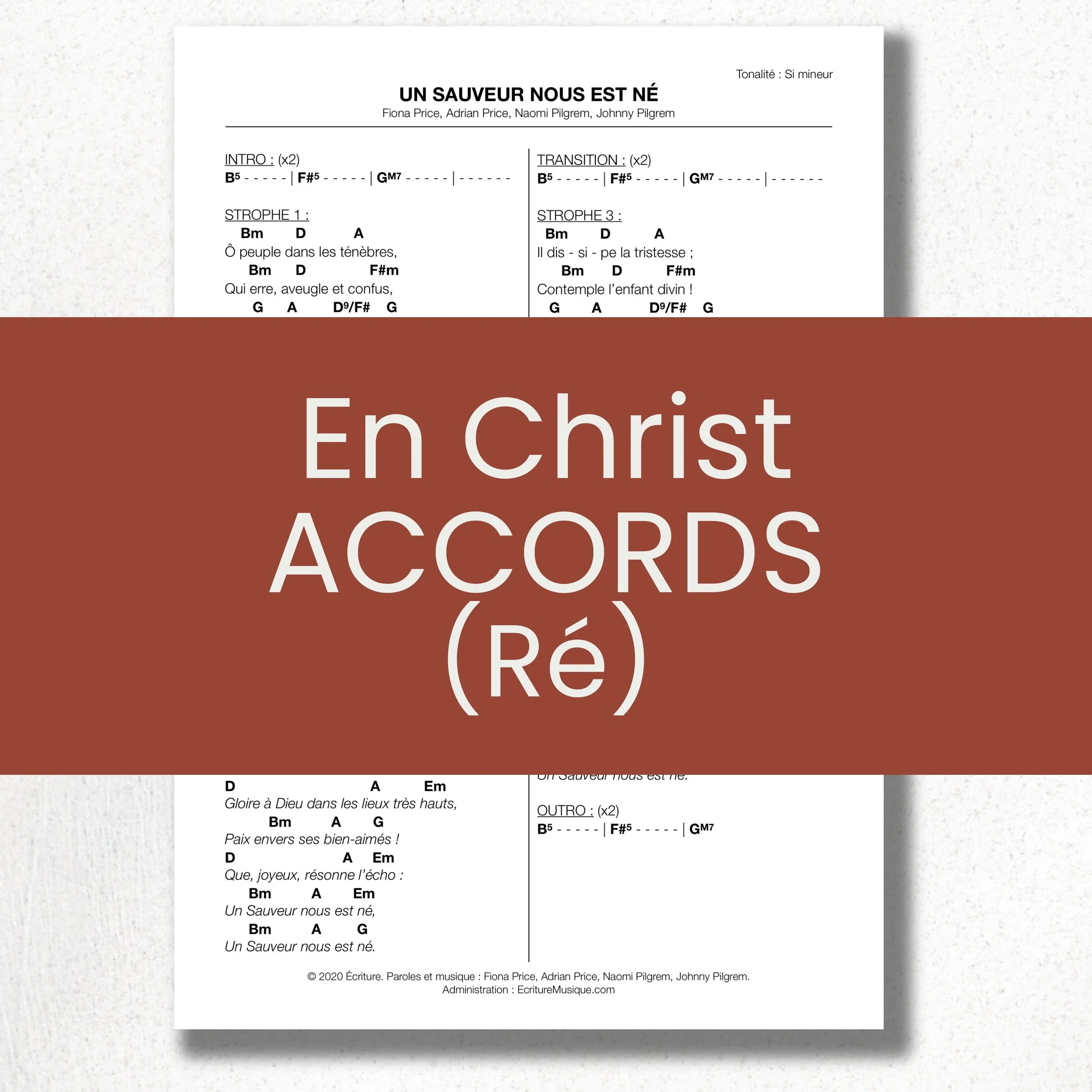 En Christ : grille d'accords (Ré)