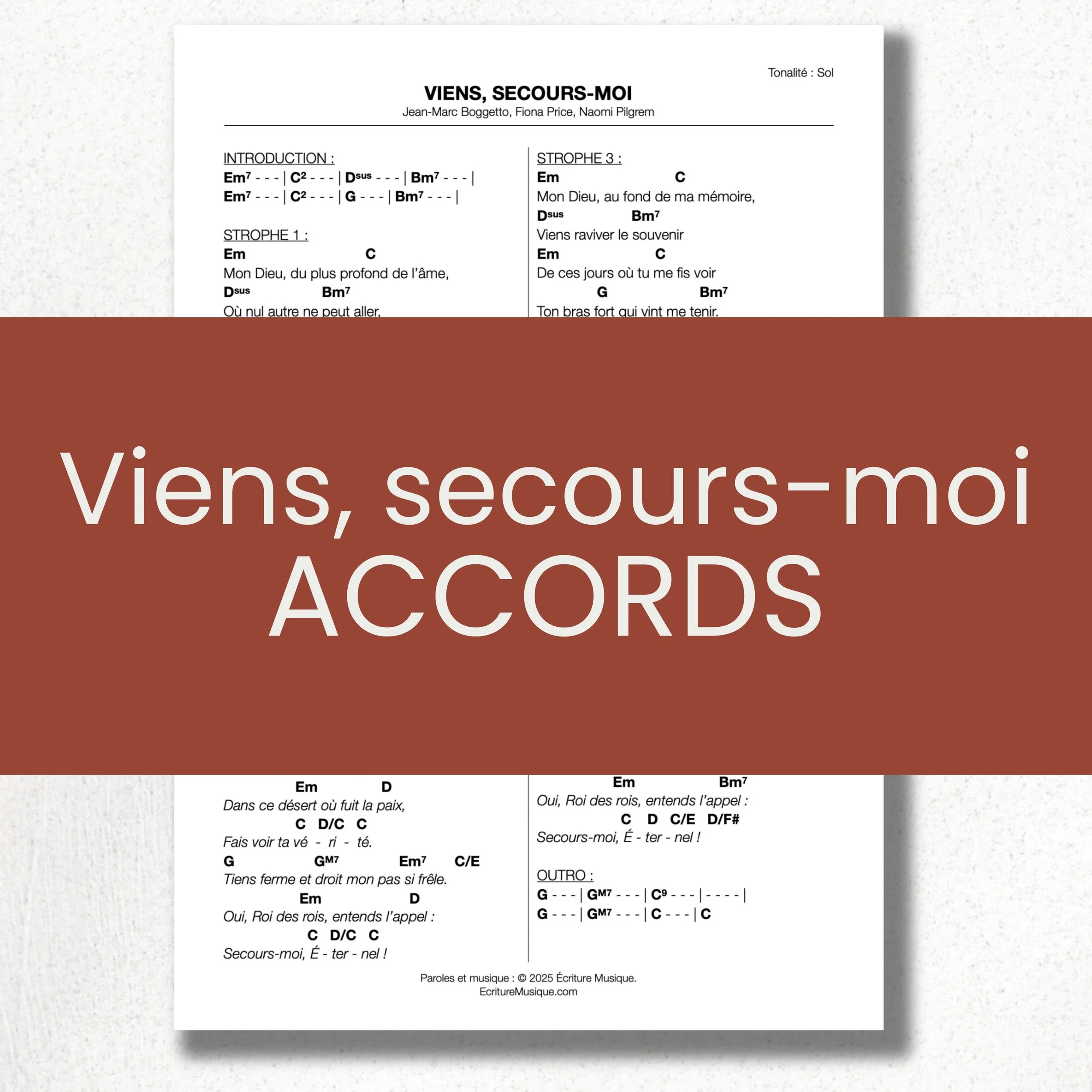 Viens, secours-moi : grille d'accords