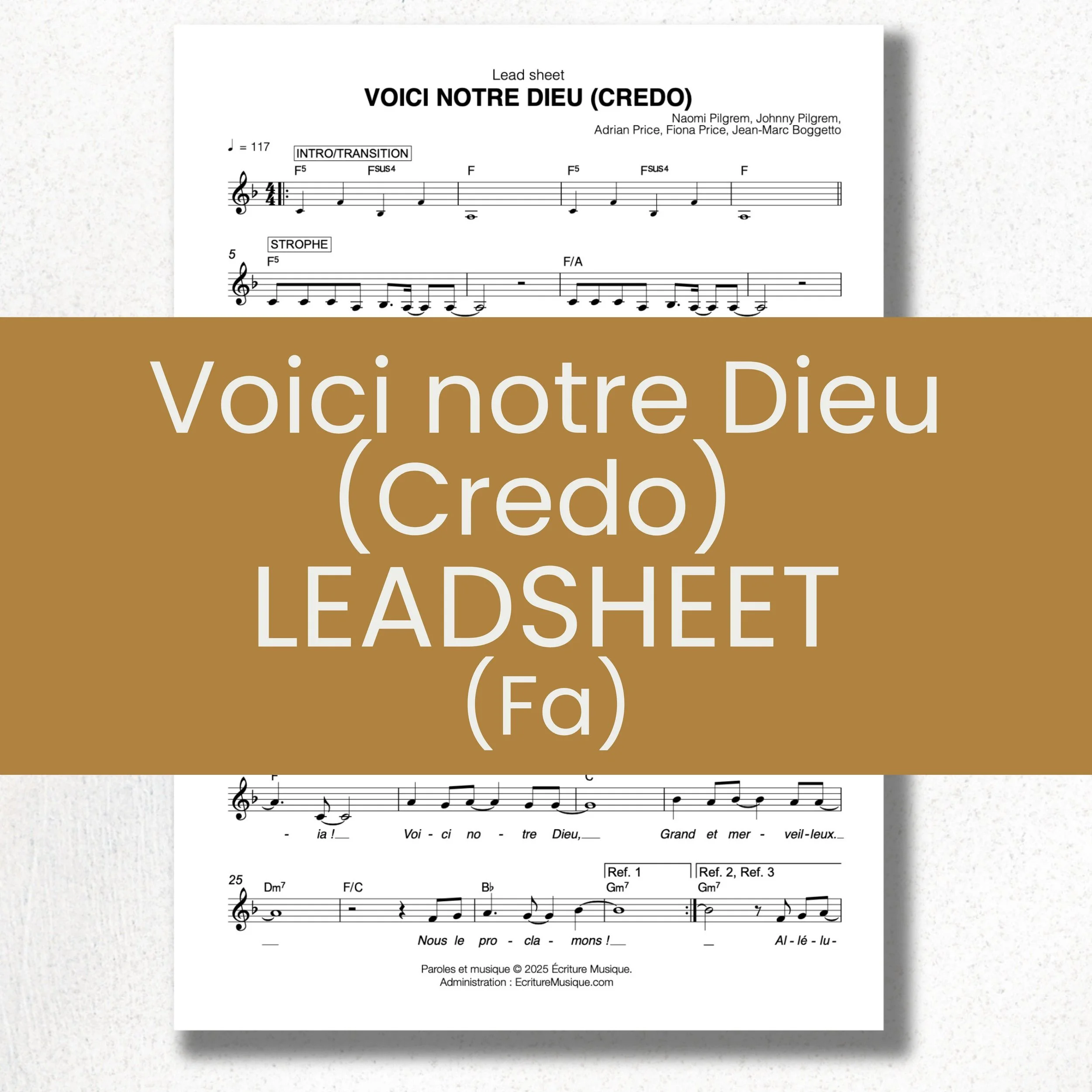 Voici notre Dieu (Credo) : leadsheet (Fa)