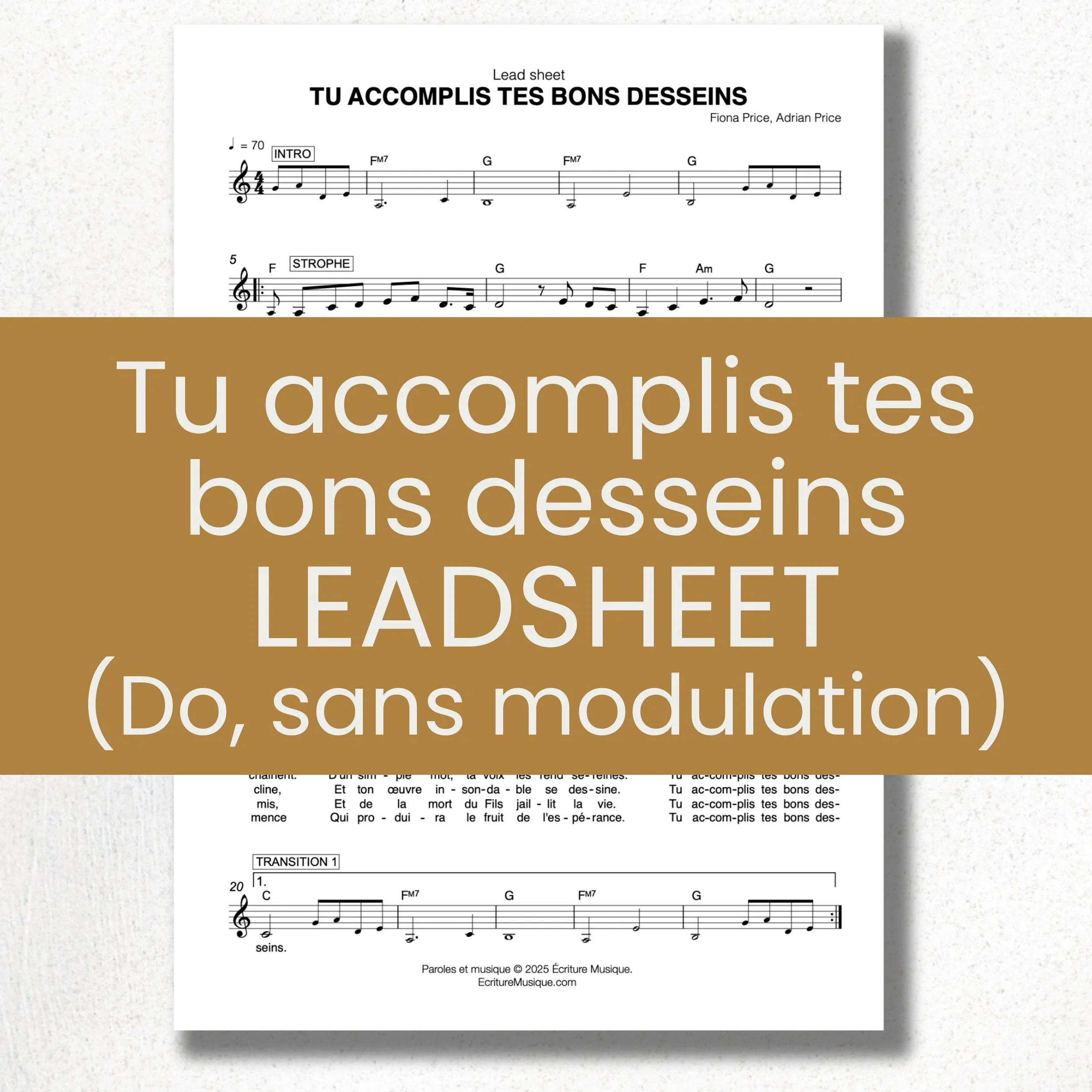 Tu accomplis tes bons desseins : leadsheet (Do, sans modulation)
