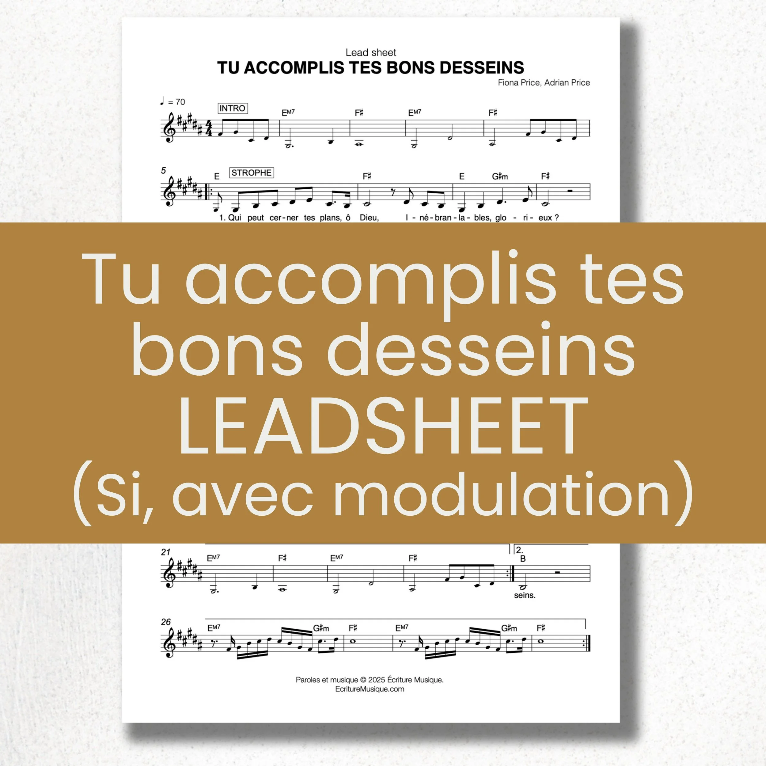Tu accomplis tes bons desseins : leadsheet (Si, avec modulation)