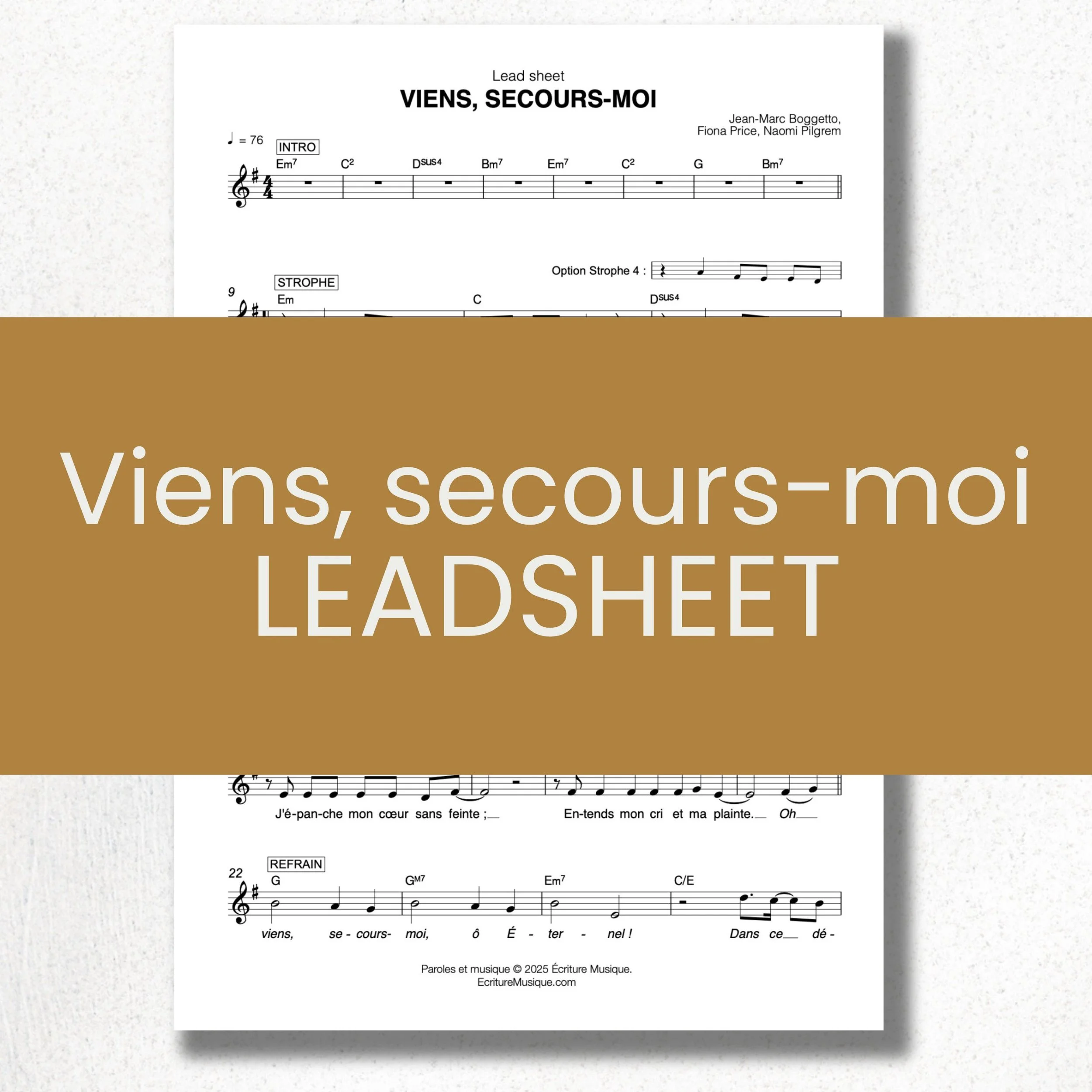 Viens, secours-moi : leadsheet