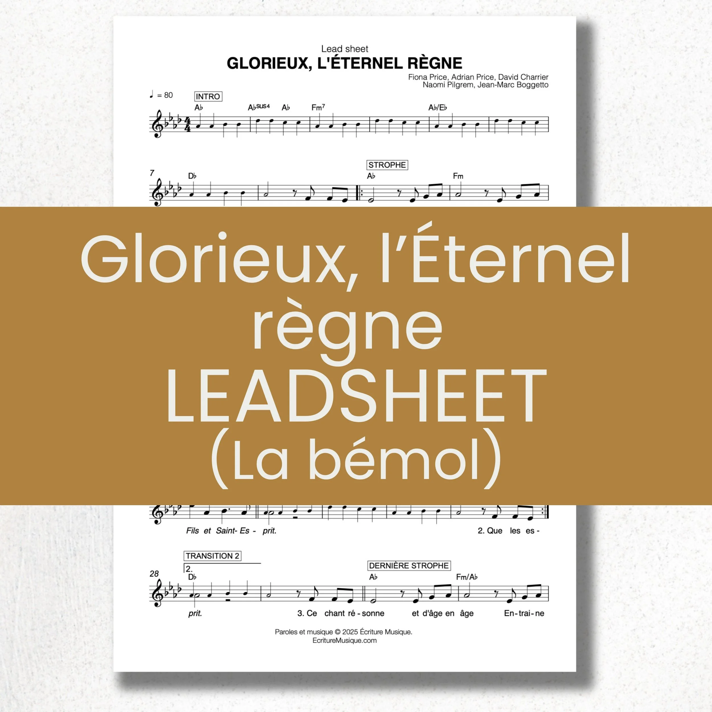 Glorieux, l'Éternel règne : leadsheet (La bémol)