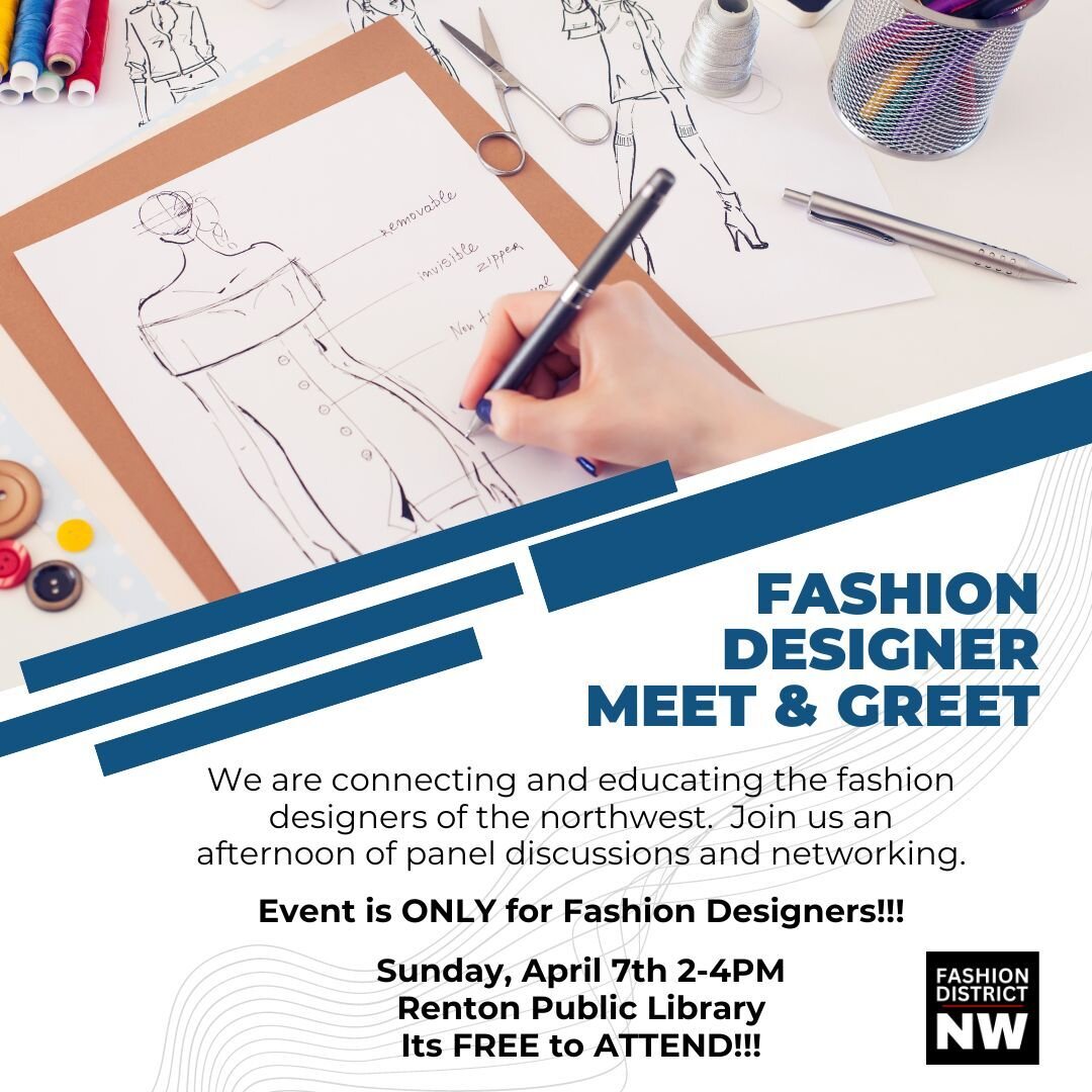 Join us in-person or via Livestream!!!

This event is ONLY for Fashion Designers!!!

We are connecting and educating the fashion designers of the northwest. Join us an afternoon of panel discussions and networking. 

This is an opportunity to meet ot