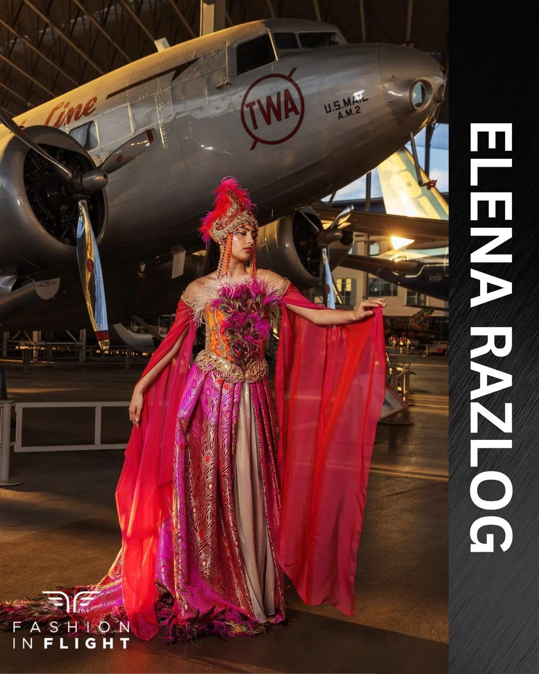 Elena Razlog will present her new collection at Fashion in Flight on Saturday, November 8th, held at The Museum of Flight. This event will feature a sophisticated array of designs in an inspiring setting.
Secure your attendance at this memorable occ