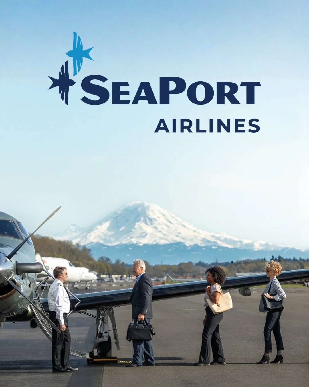 We are proud to have SeaPort Airlines as a sponsor for Fashion in Flight.
Meet our sponsor SeaPort Airlines — a regional commuter airline connecting Portland and Seattle. SeaPort flies directly between Boeing Field in Seattle and PDX Business