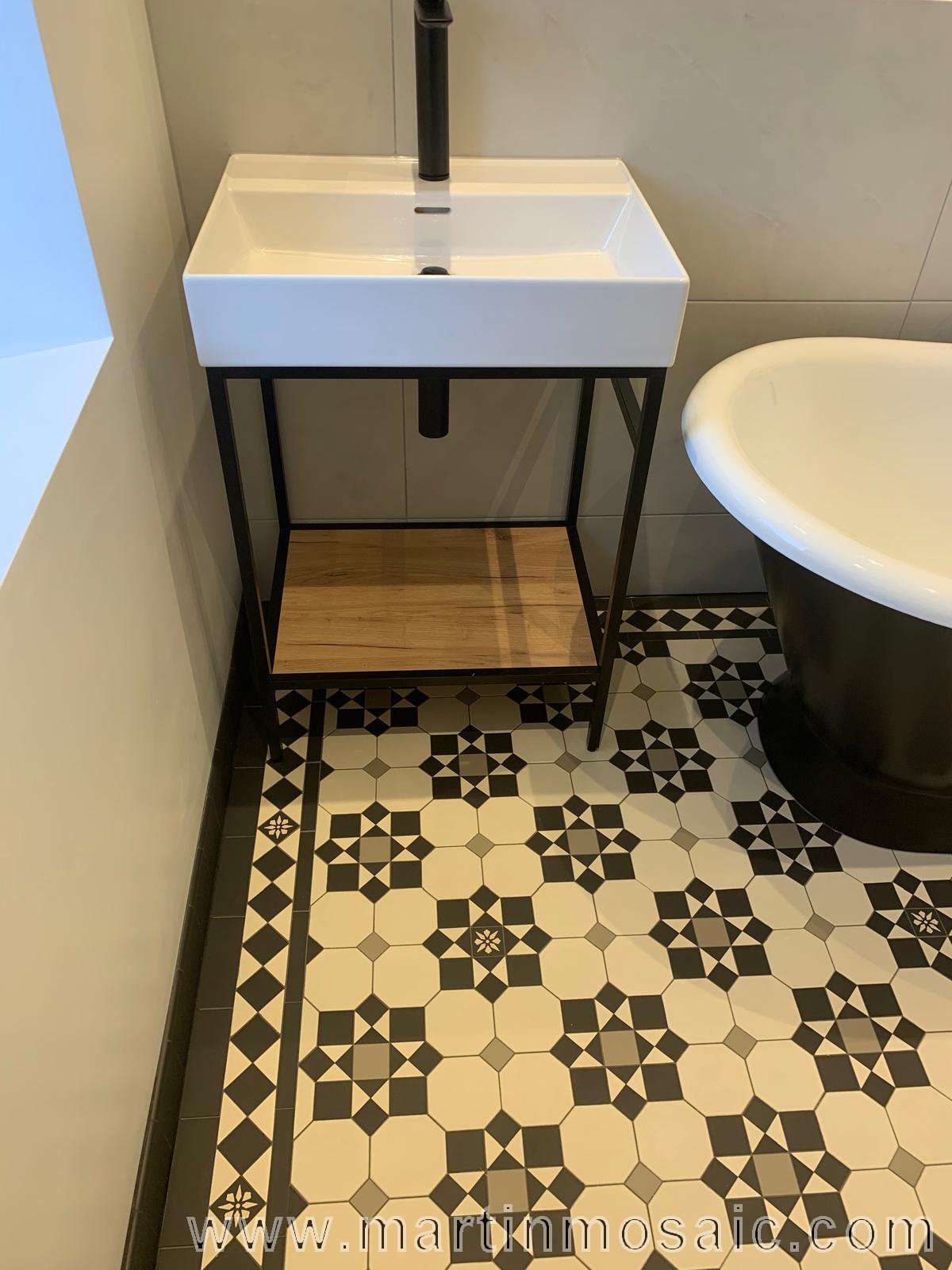Bathroom - Modern design octagon tiles with encaustic tile