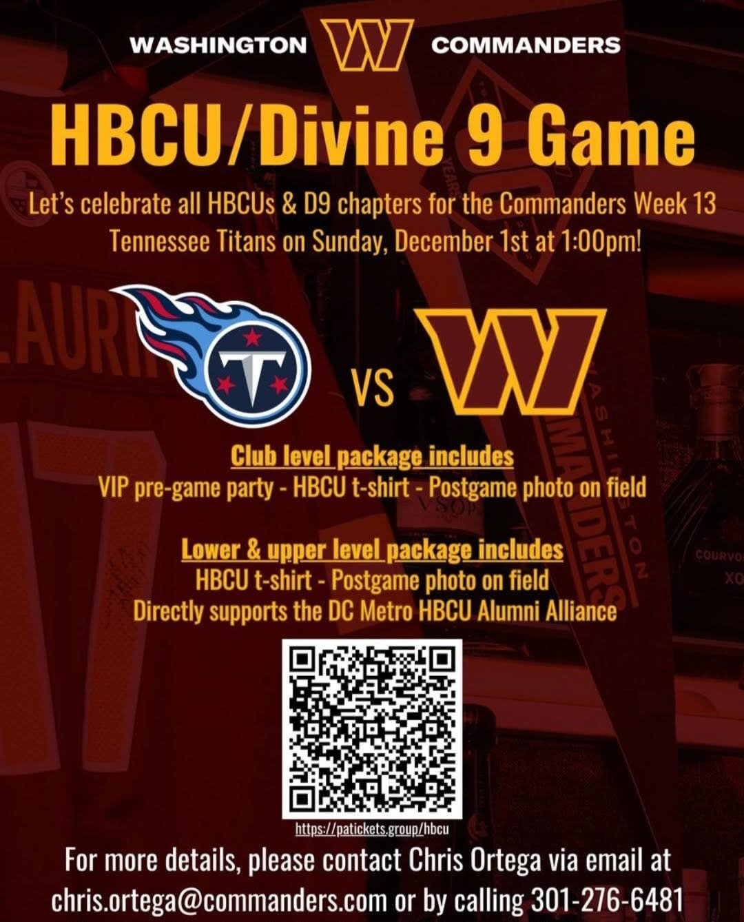 Washington Commanders HBCU / Divine 9 Football Game
