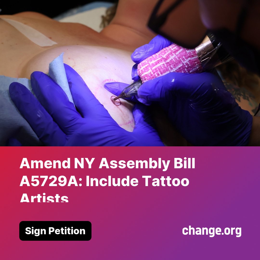 Amend NY Assembly Bill A5729A: Include Tattoo Artists