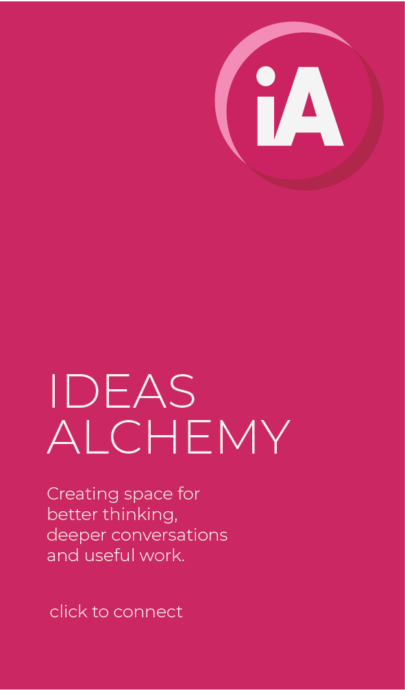 Ideas Alchemy business card. Email info@ideasalchemy.net for more details.