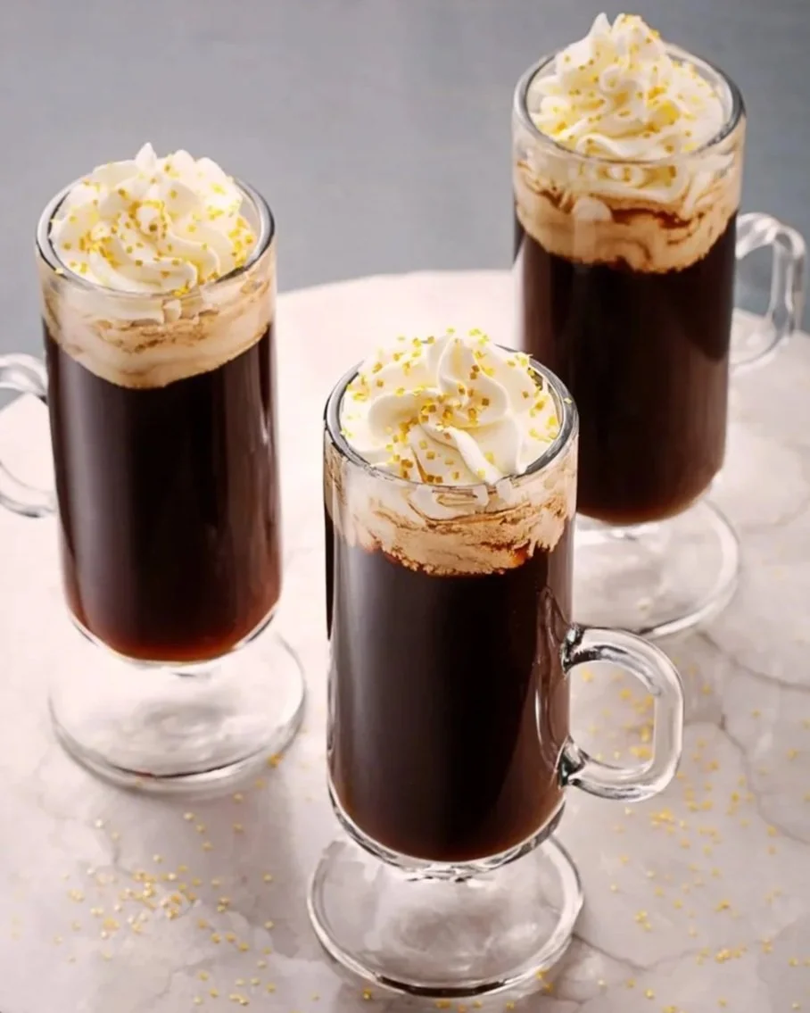 Irish coffee cocktail spritz with whipped cream  garnish - shot for whisky advocate magazine, photographed by Jeff Harris - food styling, commercial food stylist NYC