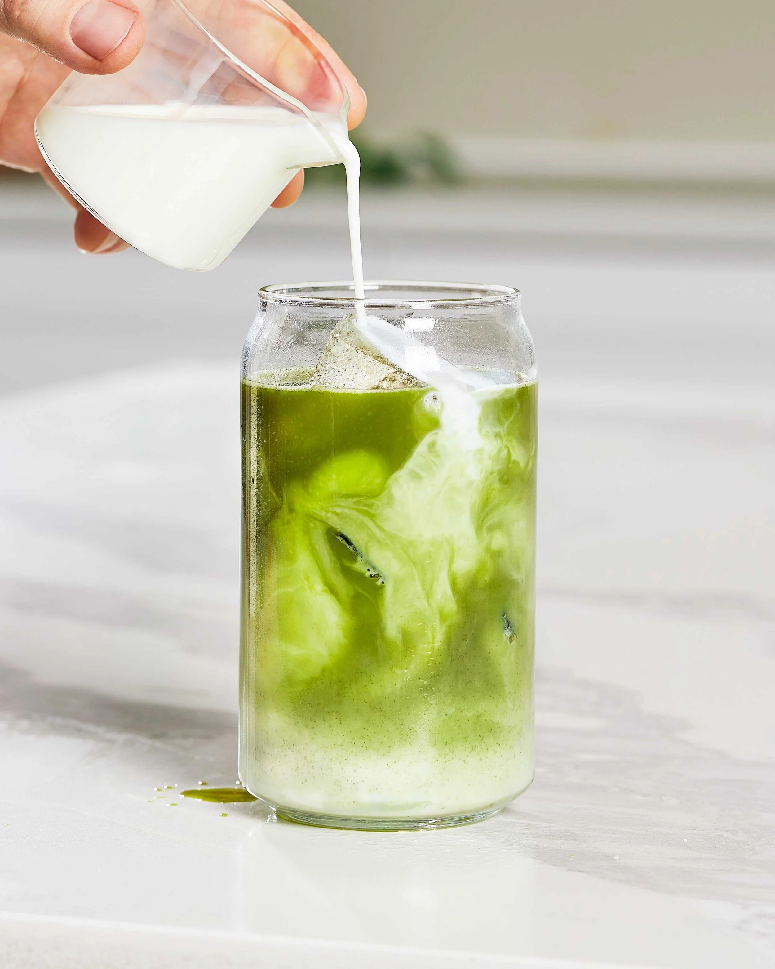 Matcha iced coffee smoothie, photographed by Sarah Rocco - food styling, commercial food stylist NYC