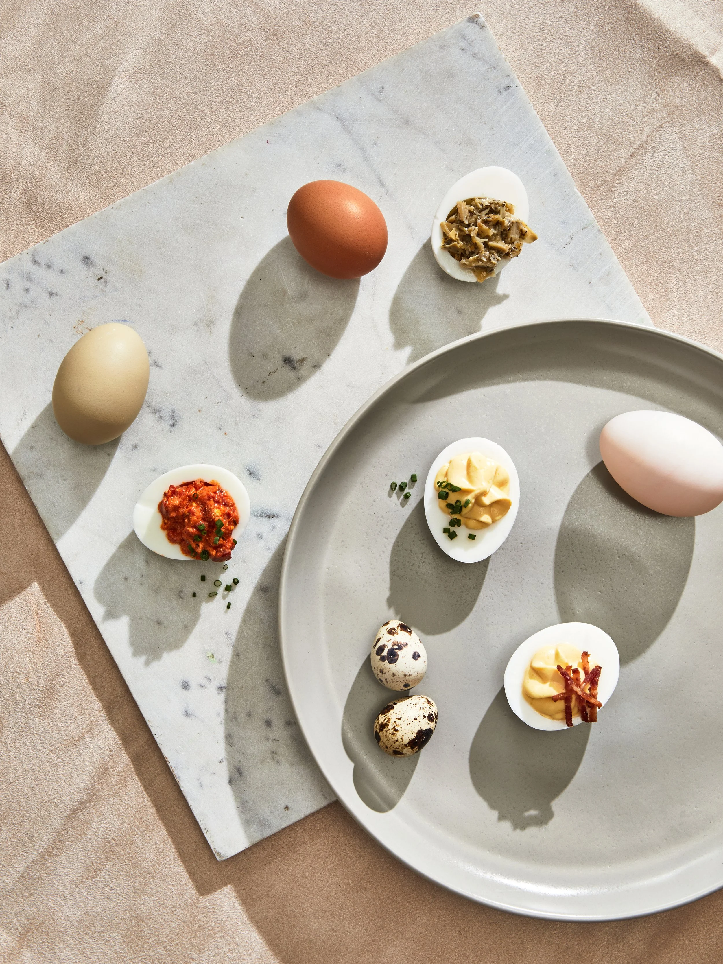 Deviled eggs shot for inspiration shoot - food styling, commercial food stylist NYC