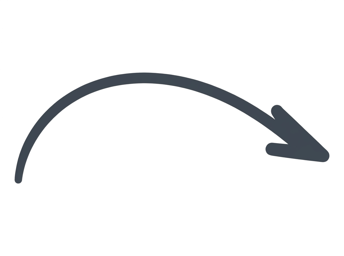 A large black arrow pointing downward on a white background.