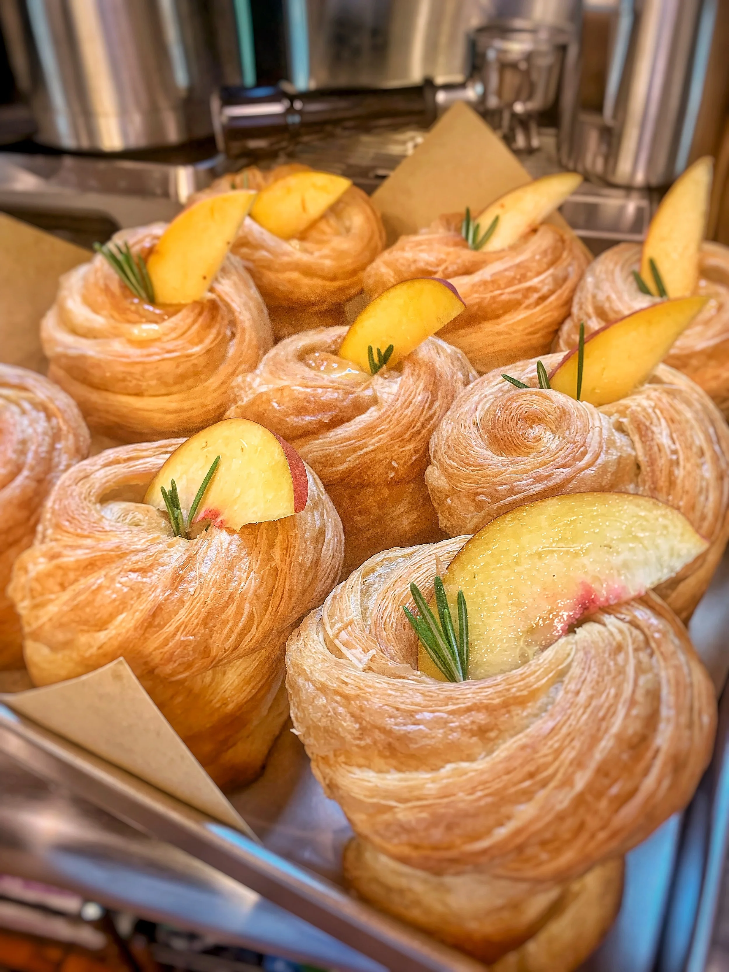 peach & rosemary cruffin