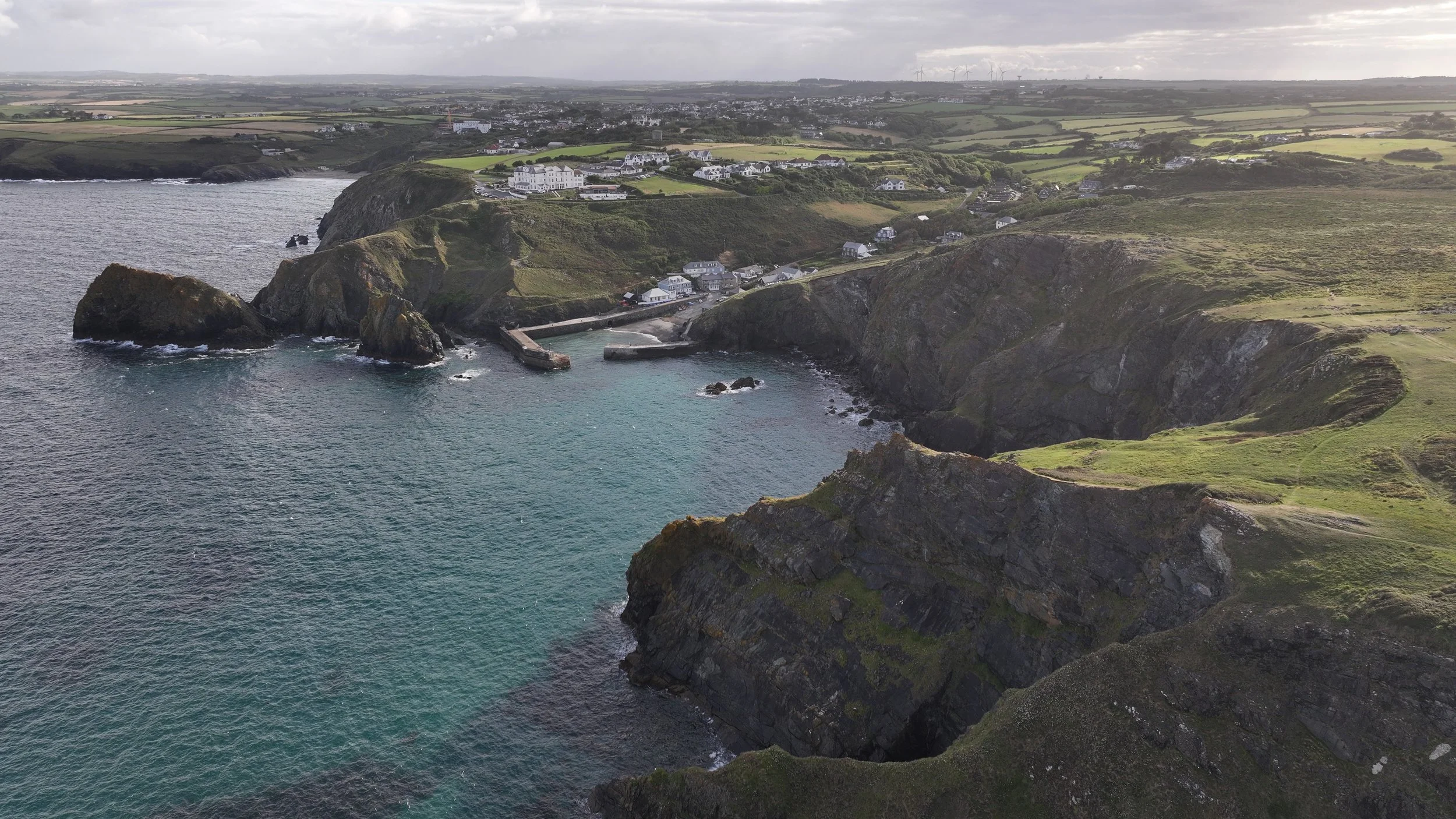 Mullion Harbour from above